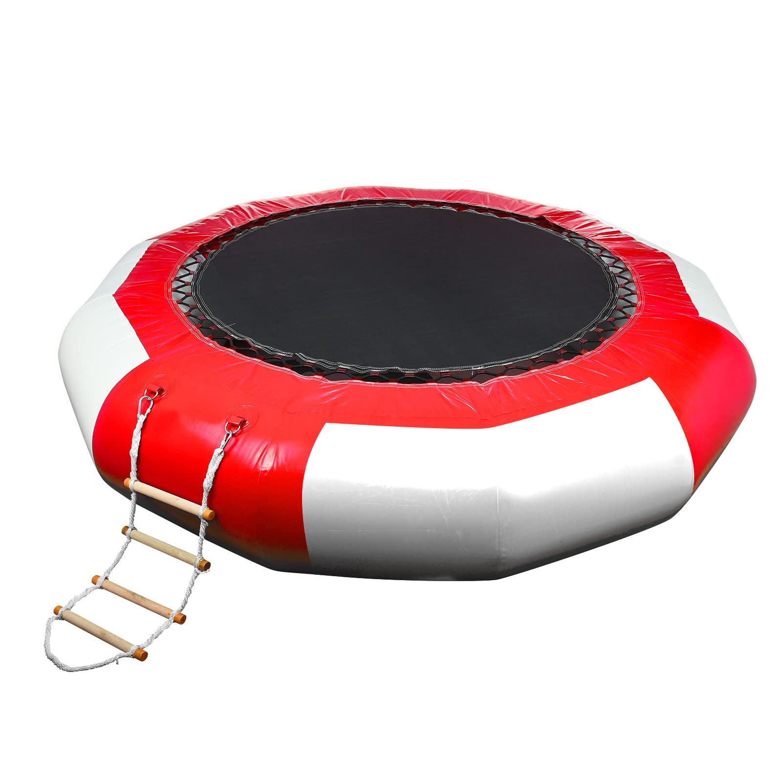 6.5Ft Inflatable Water Trampoline & Swim Platform - Heavy Duty Bounce Mat for Water Sports, Pool, Lake - Perfect for Backyard, Beach & Outdoor Fun with Slide & Swing Set - Great for Kids & Adults Summer Activities