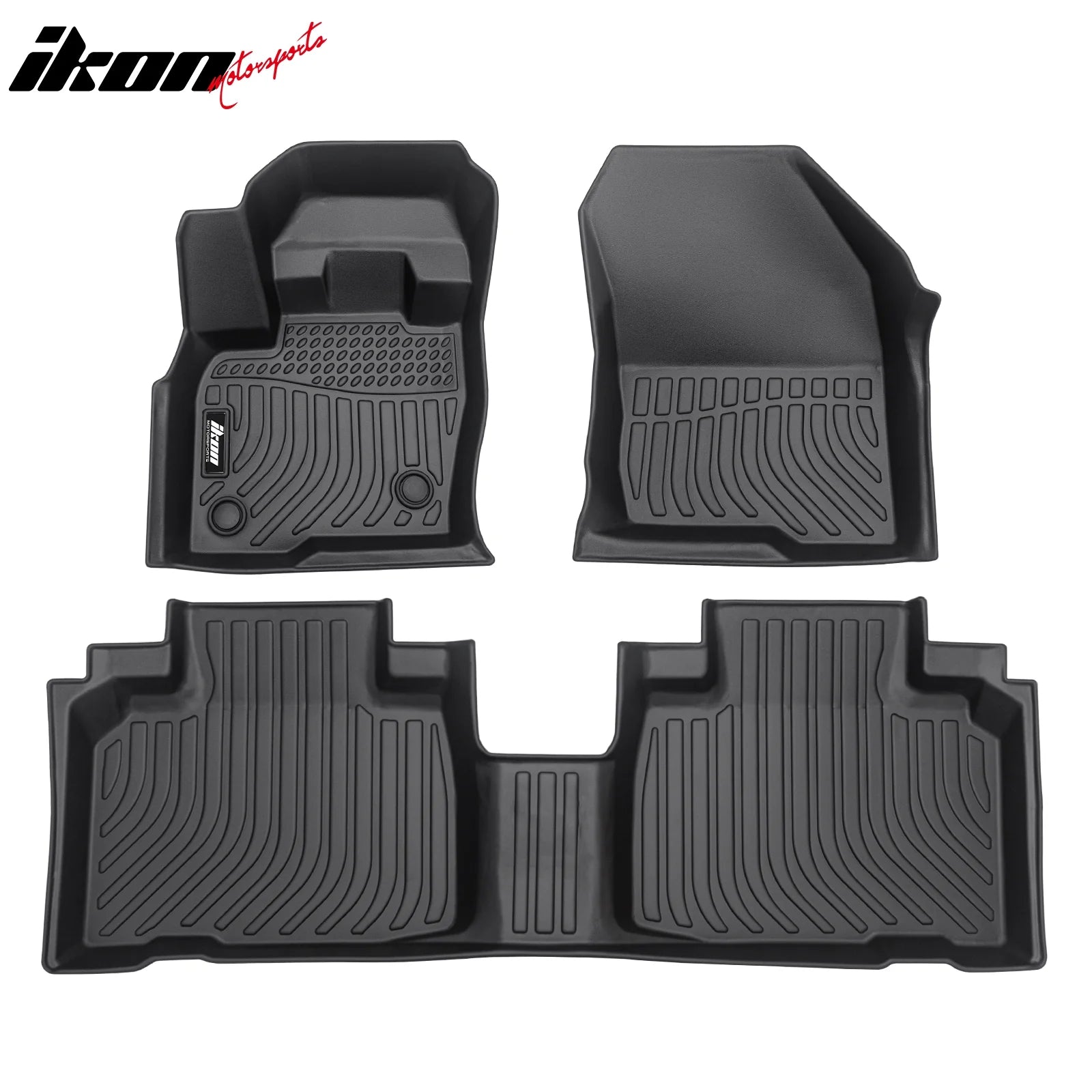 Custom Fit All-Weather Floor Mats for 2015-2024 Ford Edge - 3PC Set Black TPE Molded Liners with Front & Rear Protection - Perfect for Rain, Snow, Mud and Everyday Use