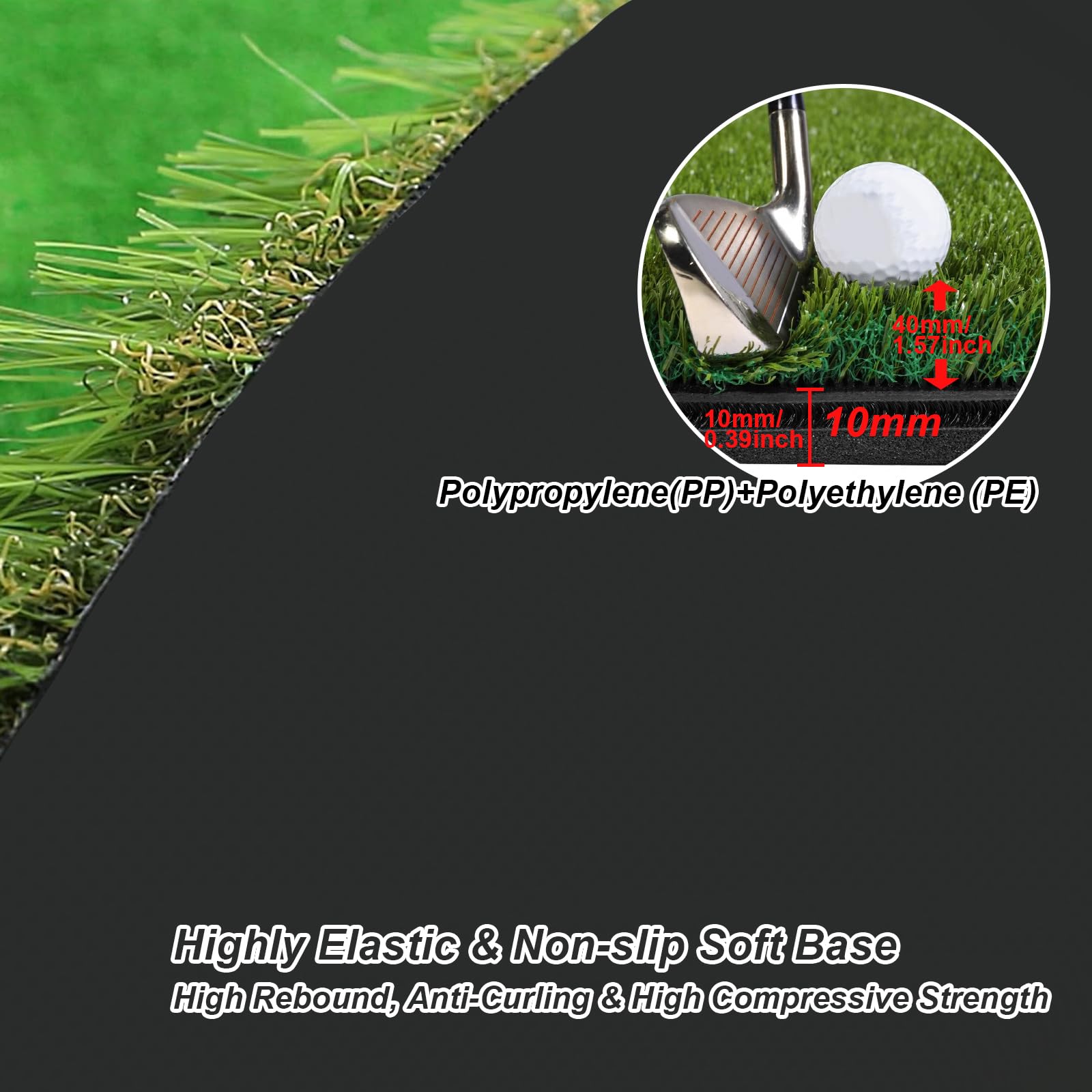 Premium Indoor/Outdoor Golf Putting Green Mat - 3 Holes with Challenge Cup & Flags - Practice Slope for Home Golf Simulators - Perfect for Backyard Training & Office Putting Practice