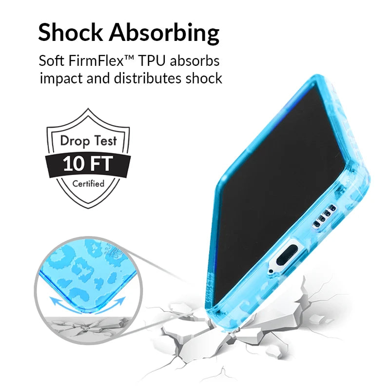 Aqua Blue Leopard Print Samsung Phone Case - Protective Cover for Samsung Galaxy [Model] - Stylish & Durable Design for Everyday Use