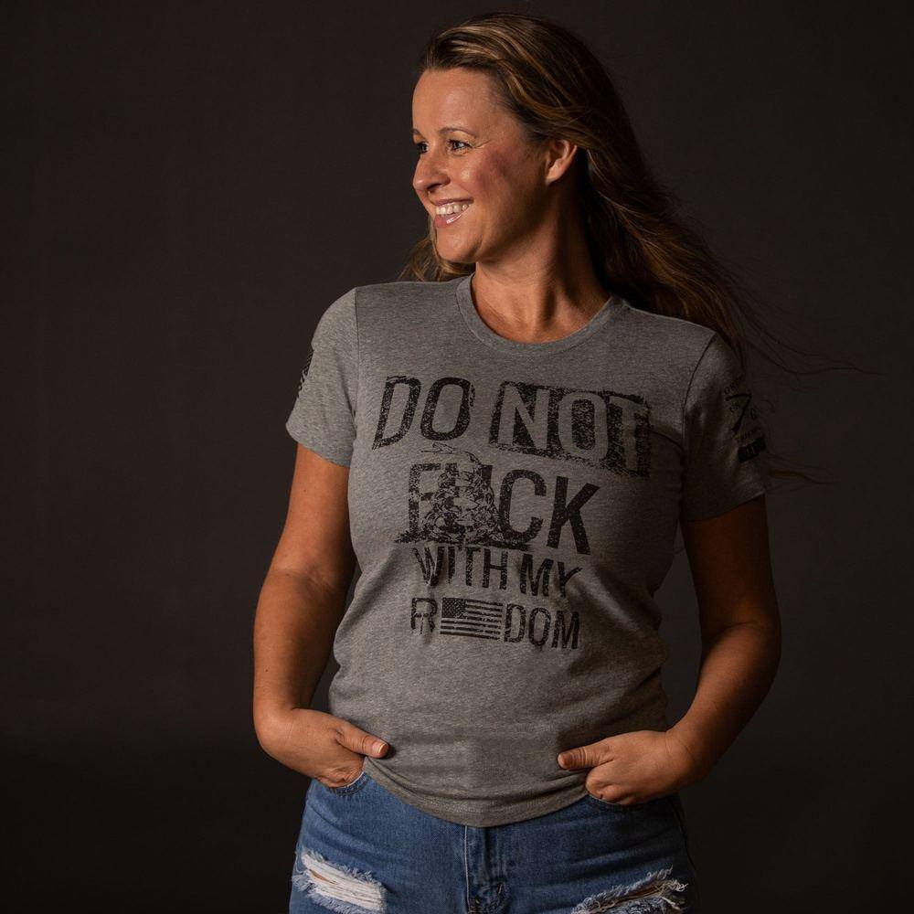 Women's 'Do Not F*ck With My Freedom' Slim Fit T-Shirt | Patriotic Graphic Tee for Independence Day & Political Rallies