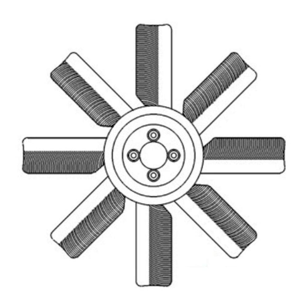 8 Blade Plastic Fan for Massey Ferguson 275 285 - 160895M1 Replacement for Tractor Cooling