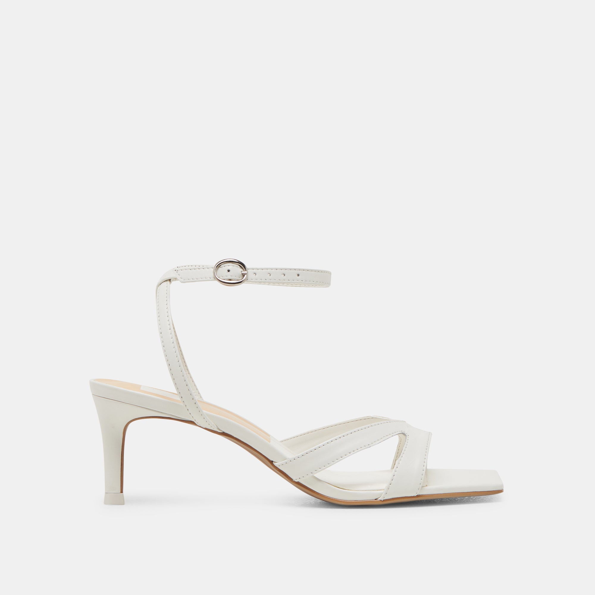 BECKI Women's True White Leather Heels - Elegant High Heels for Parties, Weddings & Formal Events