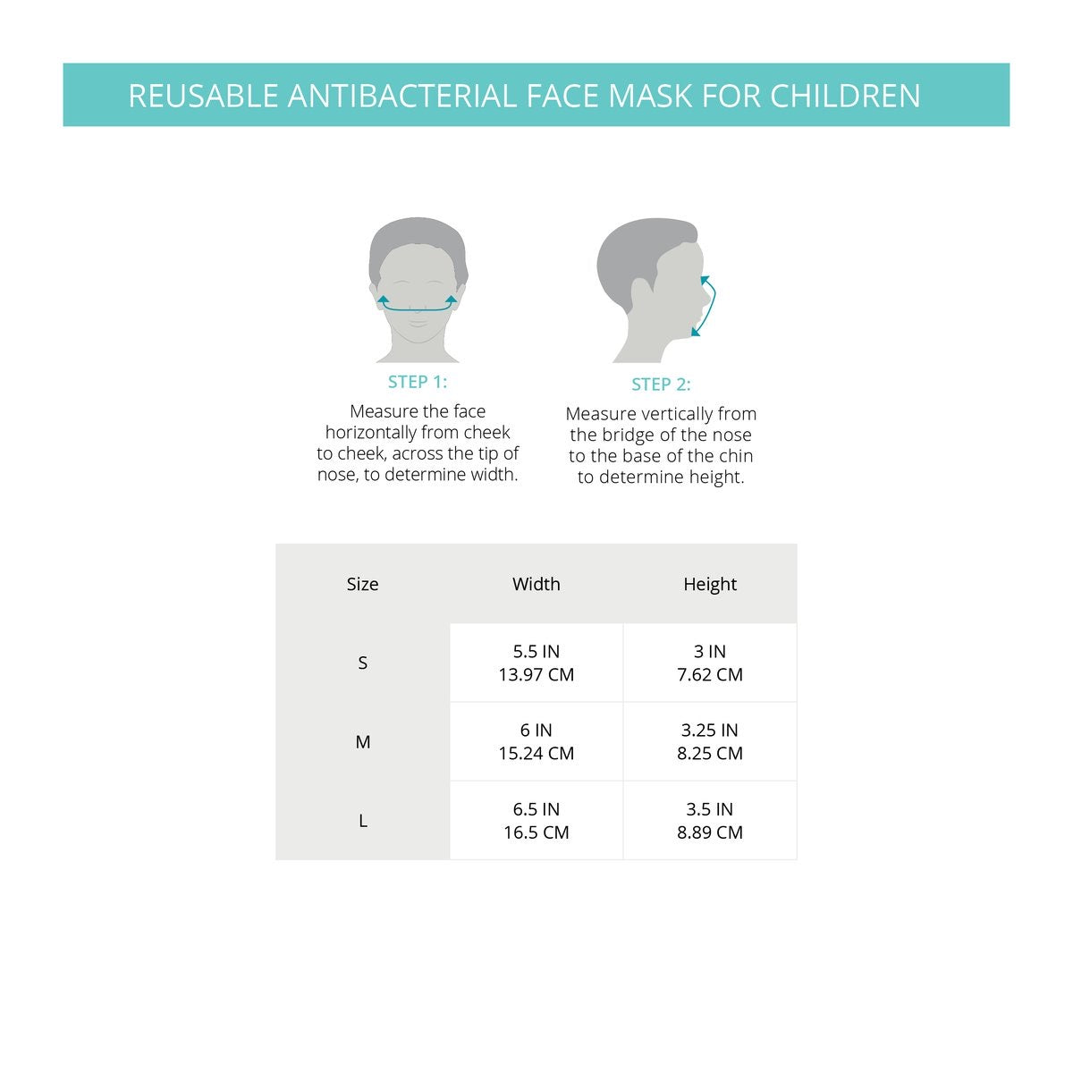 Reusable Kids Face Mask with Antibacterial Protection - 2 Pack Set for School, Travel & Daily Activities