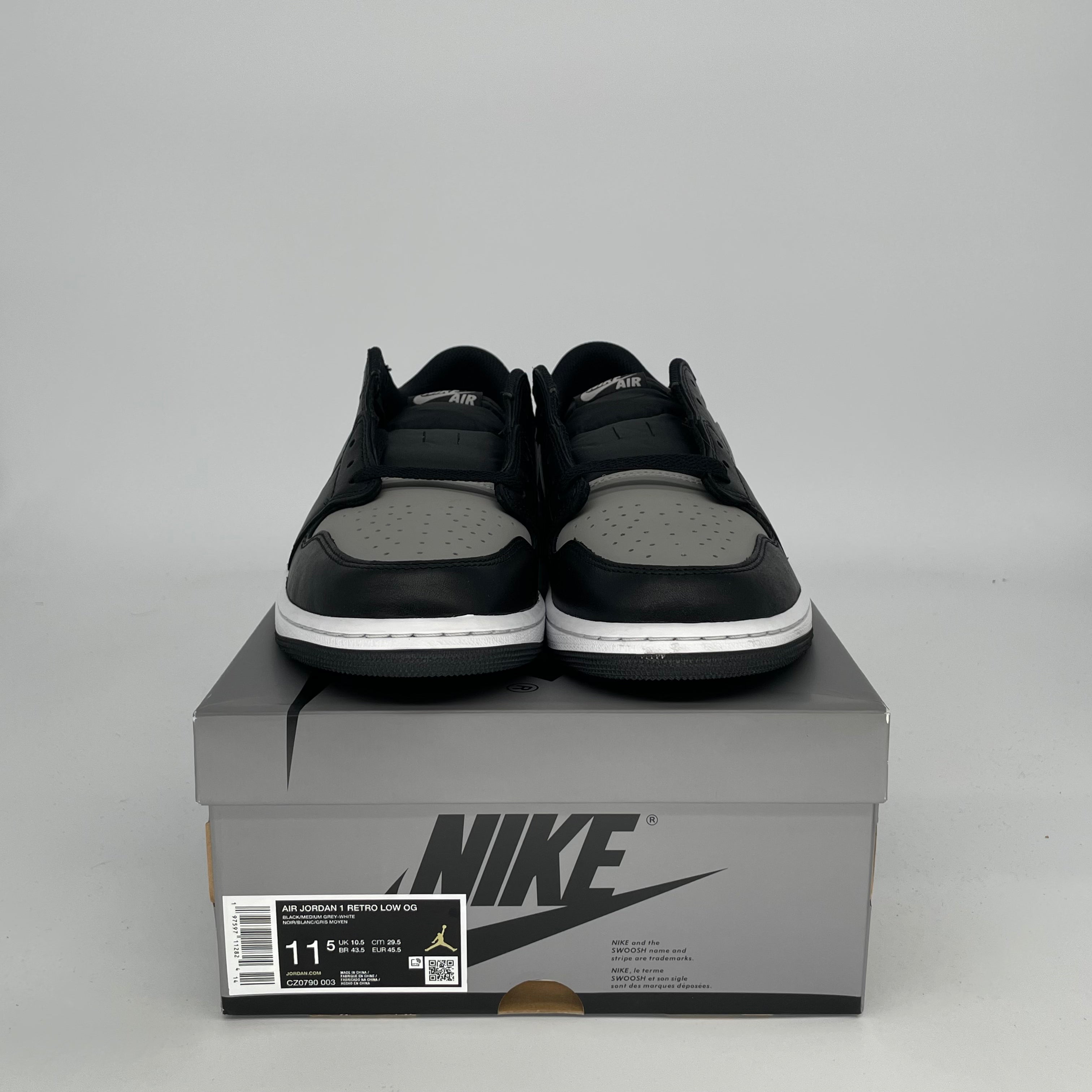 AIR JORDAN 1 LOW SHADOW Sneakers - Men's Size 11.5 (CZ0790-003) - Retro Basketball Shoes for Streetwear & Casual Outfits