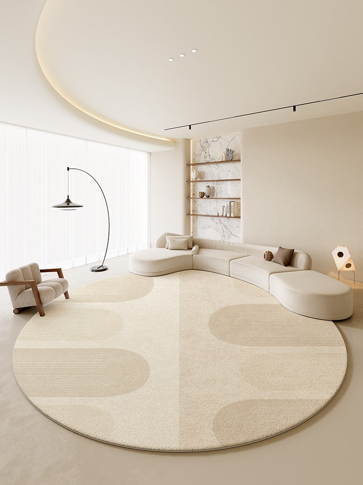 Modern Round Bathroom Rugs - Non-Slip Circular Contemporary Rugs for Living Room, Bedroom & Under Coffee Table - Soft & Stylish Home Decor for Cozy Spaces
