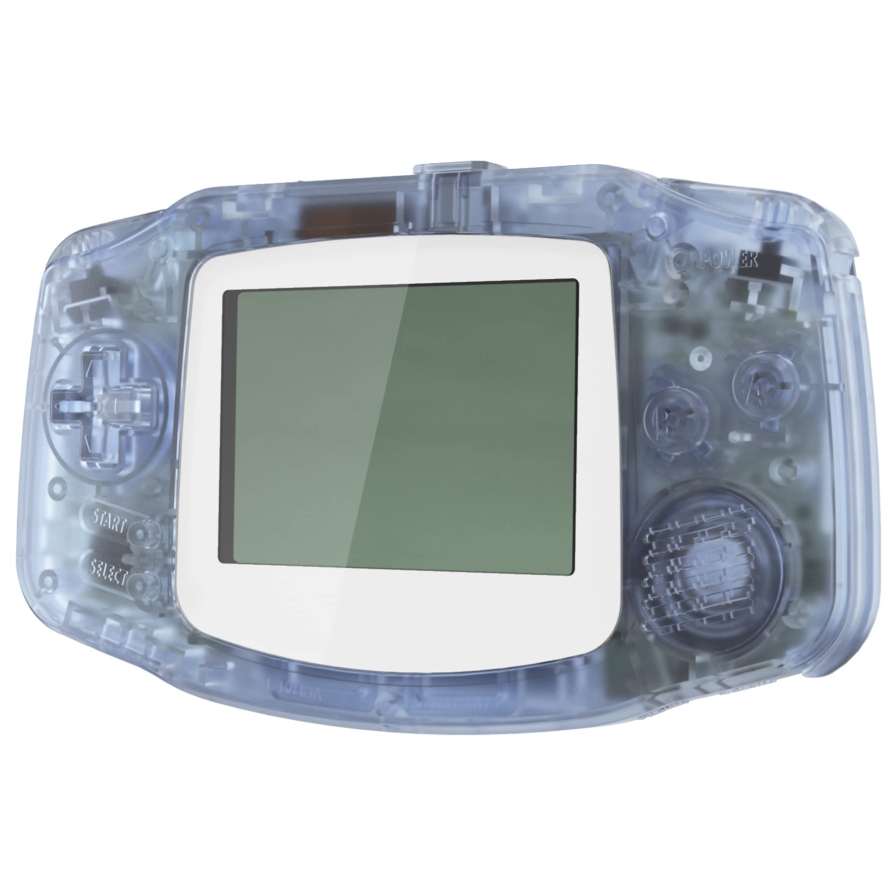eXtremeRate Glacier Blue Replacement Shell & White Screen Lens for Gameboy Advance - Full Housing Cover Compatible with IPS & Standard LCD (Console Not Included) - Perfect for DIY Repair, Custom Modding & Retro Gaming Enthusiasts