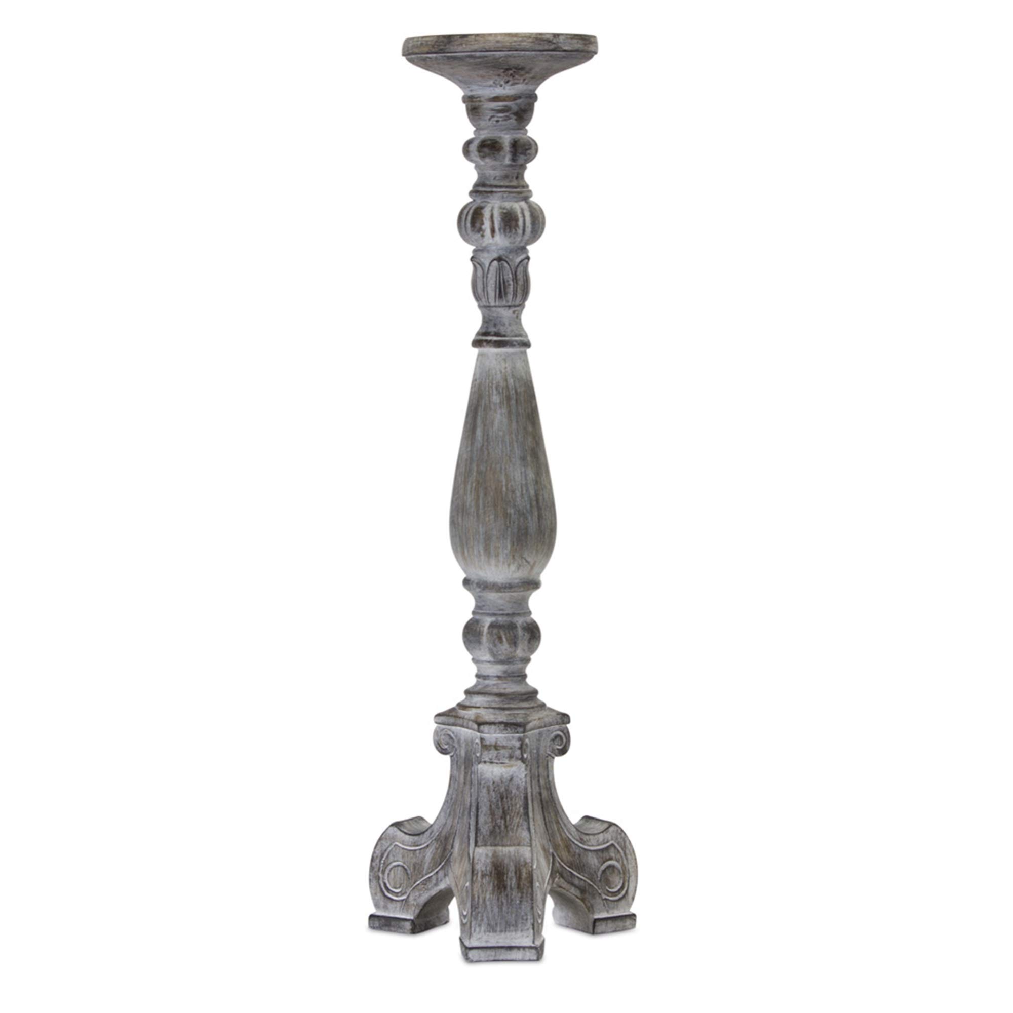26-inch Tall Melrose Candle Holder - Resin & Stone Powder for Home Decor, Wedding Centerpieces & Fireplace Mantel