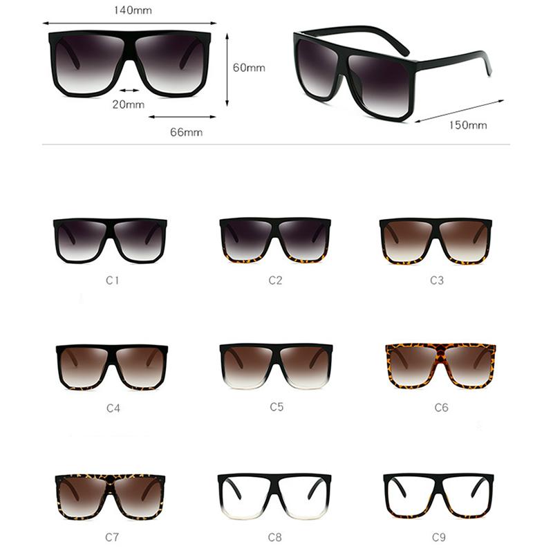 Square Oversized Sunglasses for Women & Men - UV Protection, Fashionable & Trendy - Perfect for Beach, Driving & Outdoor Activities