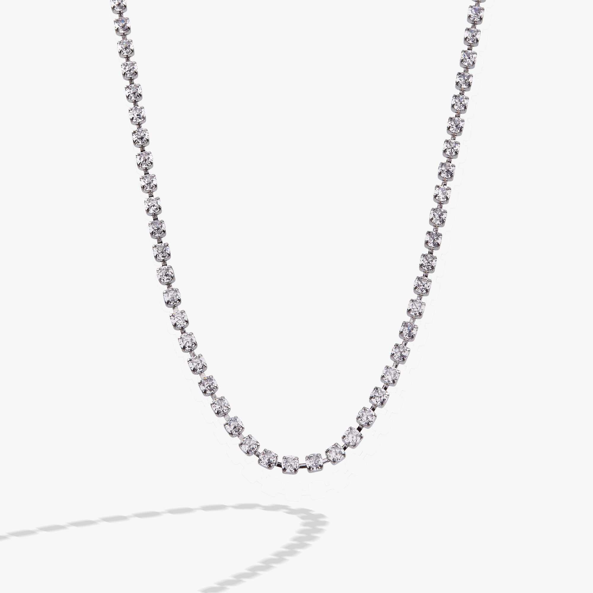 14K Gold Plated Crystal Tennis Chain Necklace for Men & Women - Elegant Layered Necklace for Parties, Weddings & Everyday Wear
