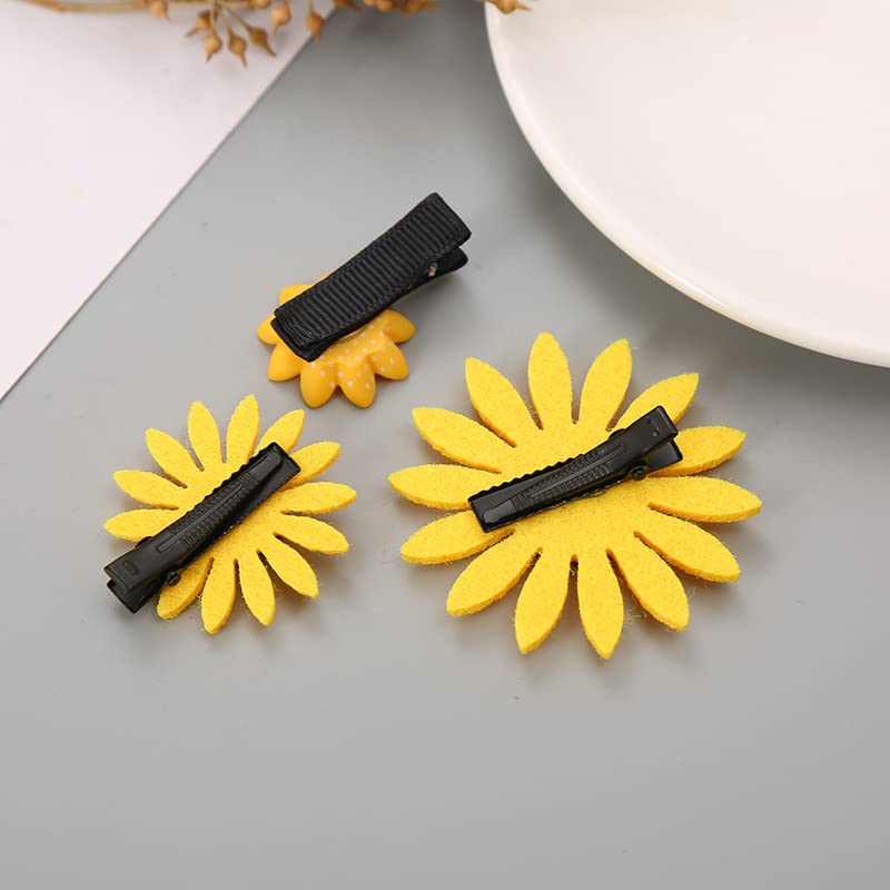 5-Piece Baby Sunflower Hair Clips Set - Cute Sunflower Barrettes & Alligator Clips for Girls (BBG53) - Perfect for Parties, Photos & Everyday Accessories