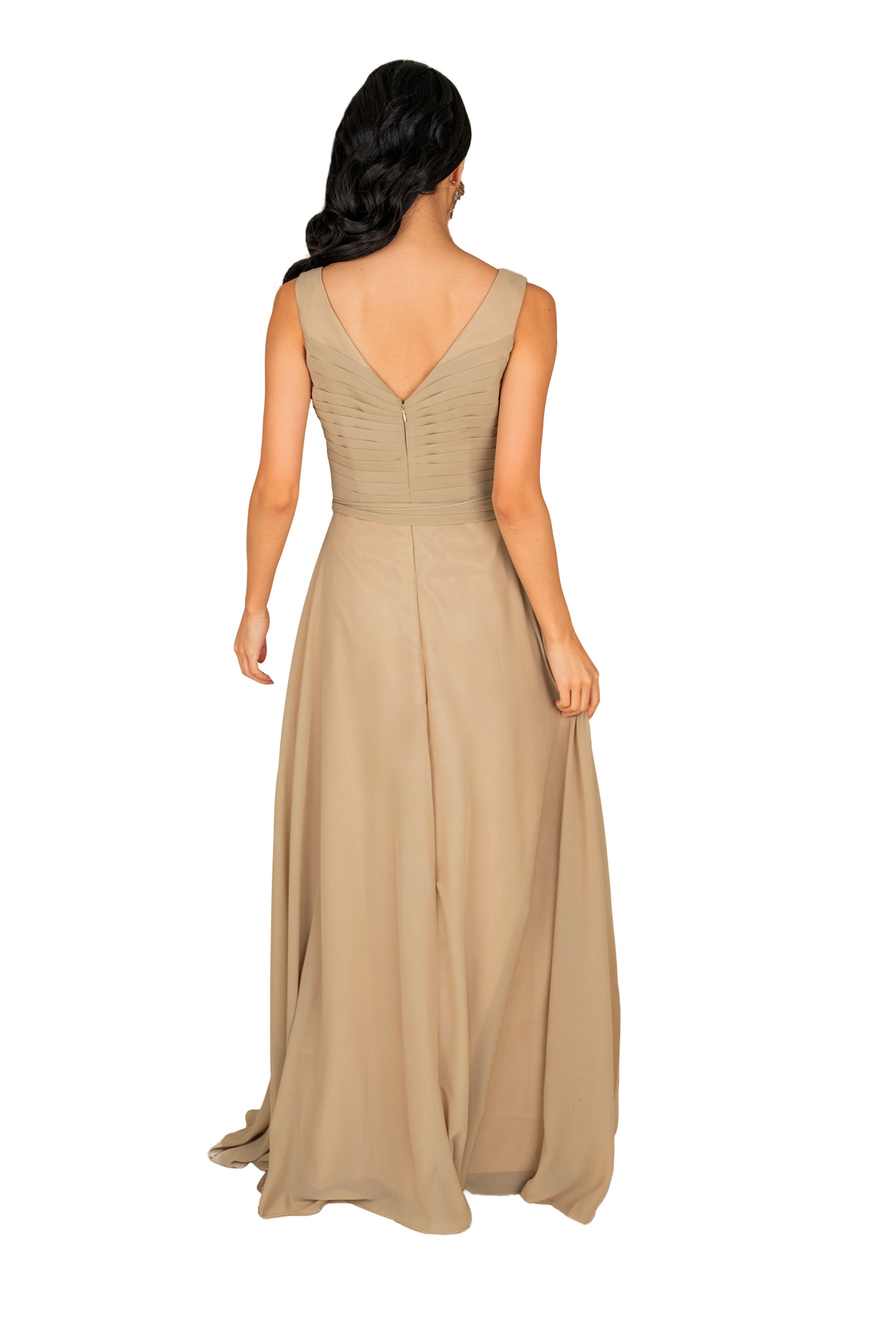 Elegant Sleeveless Chiffon Evening Gown for Women - Perfect for Prom, Wedding Guest & Formal Events
