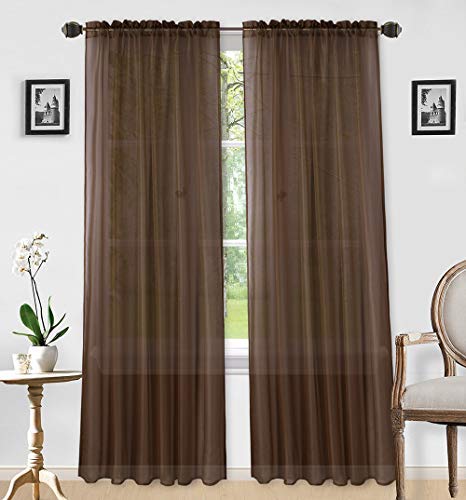 LinenTopia Sheer Window Curtains - 2 Panels 54