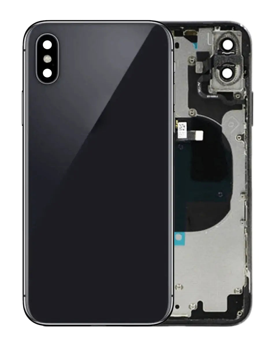 Original iPhone X Housing Back Cover Glass Replacement with Small Parts (No Logo) - All Colors Available - Perfect for DIY Repairs & Phone Protection