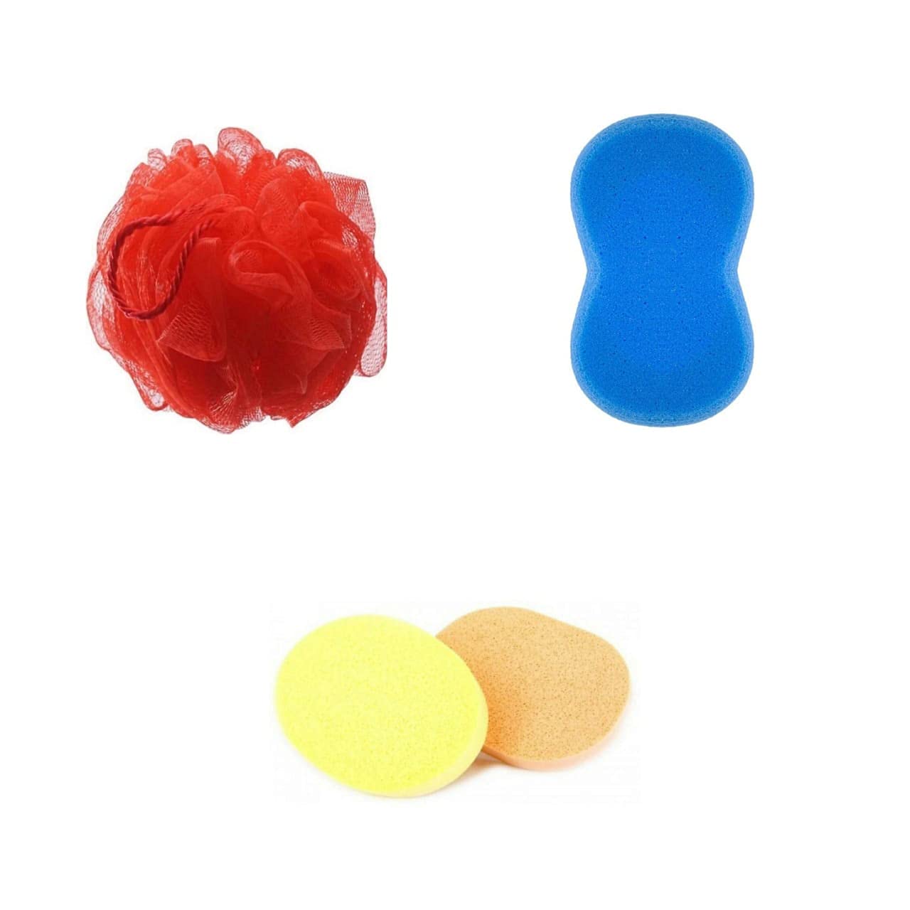MultiCart® Soft Sponge Scrubber - Bath & Body Wash Puff with Luffa - Exfoliating Loofah for Men, Women & Kids - Perfect for Shower, Facial Cleansing & Baby Bath Time