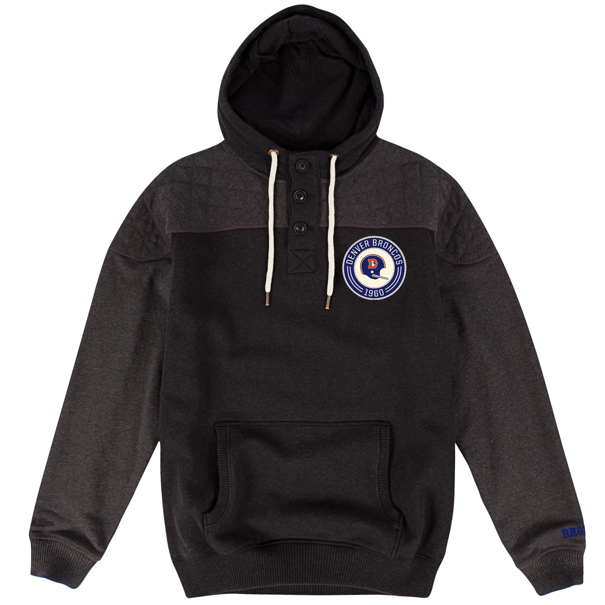 Mitchell & Ness Men's Black NFL Play by Play Long Sleeve Hooded Sweatshirt - Warm Fleece Pullover Hoodie for Game Day, Casual Wear & Outdoor Activities