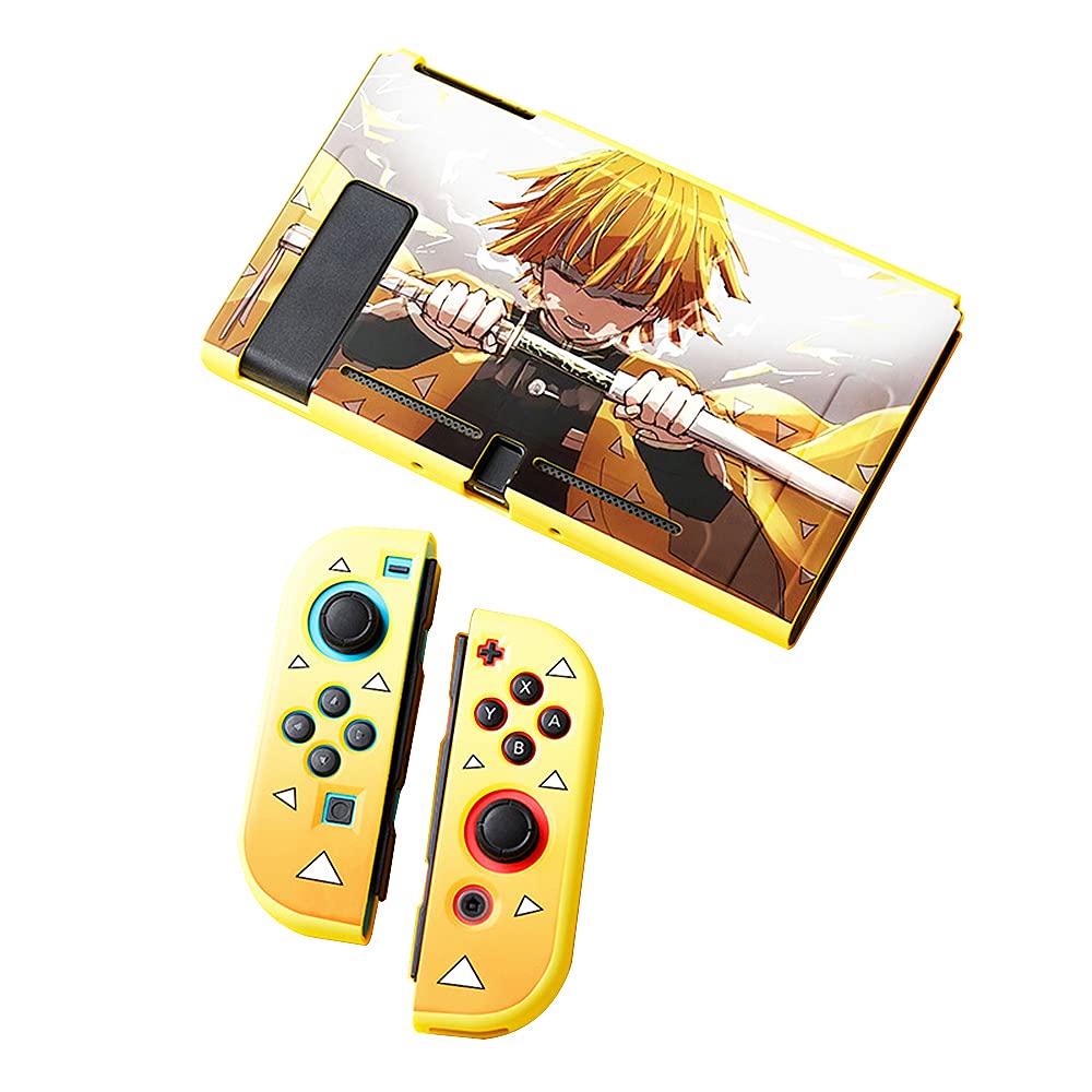 Kooku Luuly Kamado Tanjirou Demon Slayer Nintendo Switch Protective Case - Cute Anime TPU Cover with Shock Absorption & Anti-Scratch (Agatsuma Zenitsu) - Perfect for Gaming, Travel & Collectors
