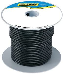 Seachoice Tinned Copper Marine Wire - 14 AWG, 250 Feet, Black - Corrosion-Resistant Boat Wiring for Marine & Outdoor Electrical Applications