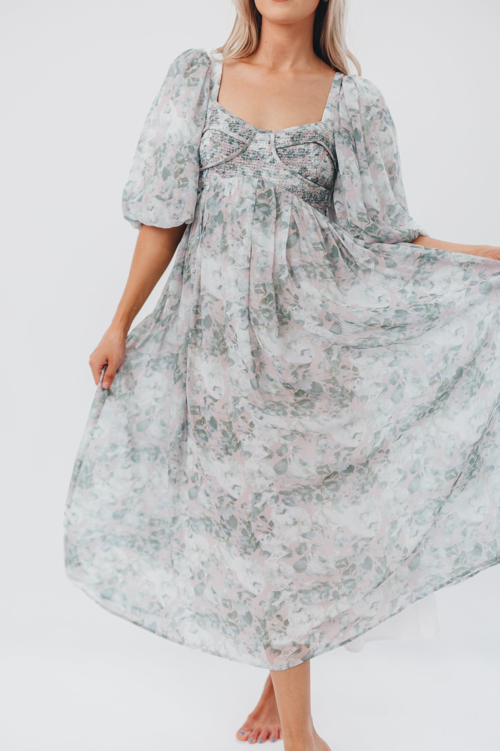 Harlow Maxi Dress in Forest Green - Bump Friendly Maternity Dress (Sizes S-XL) for Pregnancy, Nursing & Everyday Comfort