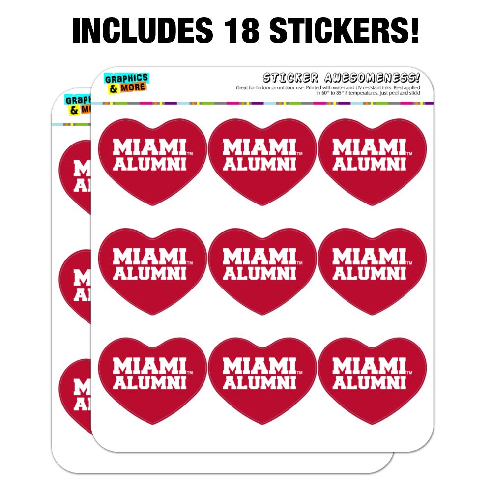 Miami University Redhawks Alumni Heart Shaped Planner Stickers - DIY Scrapbook, Calendar & Craft Decoration for School Spirit, Memory Books & Gift Giving