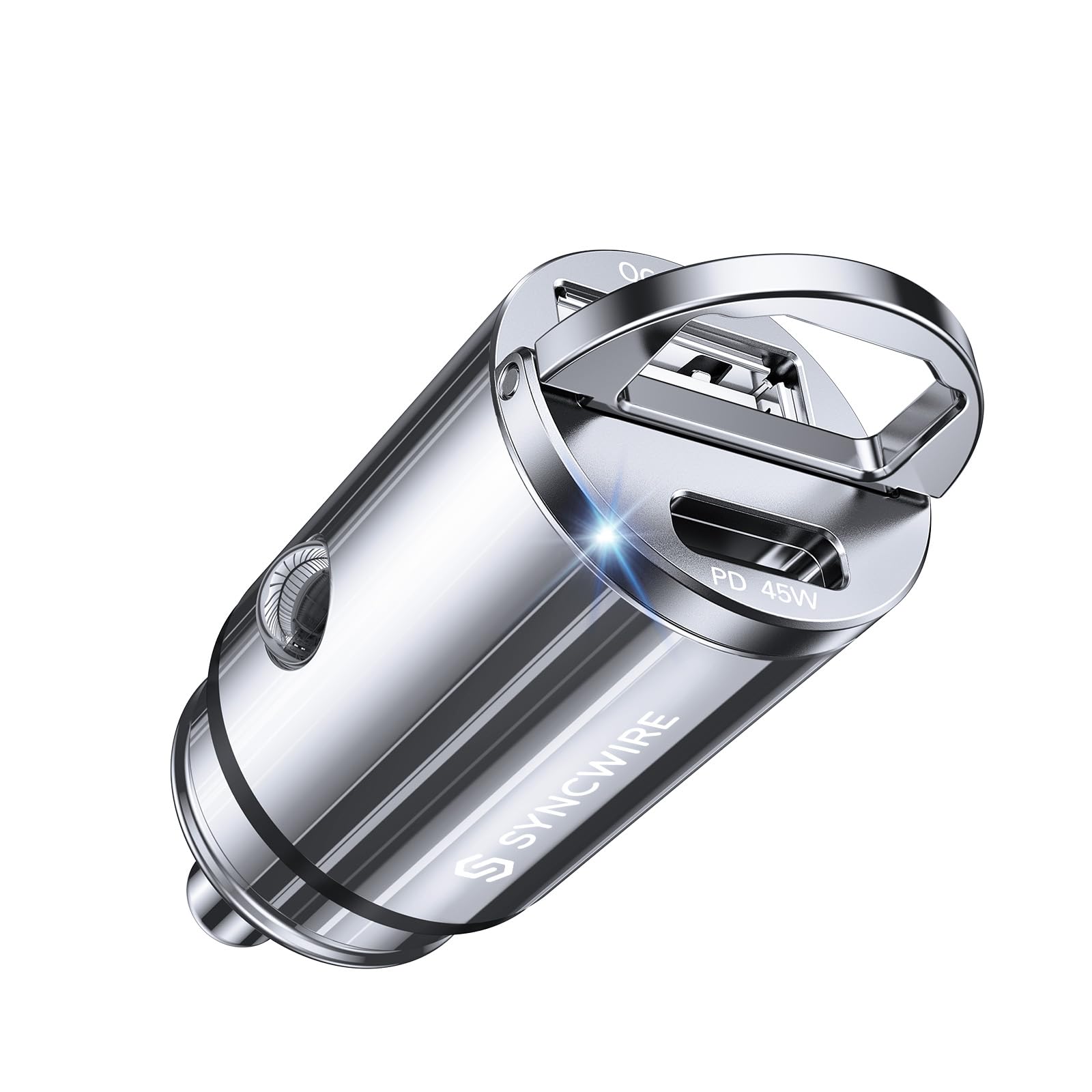 Syncwire 90W USB C Car Charger with PD 45W & QC 45W Fast Charging - Super Mini All-Metal Design - Compatible with iPhone 15/14/13/12, Samsung S23/S22/S21, Pixel, iPad - Perfect for Road Trips & Daily Commute