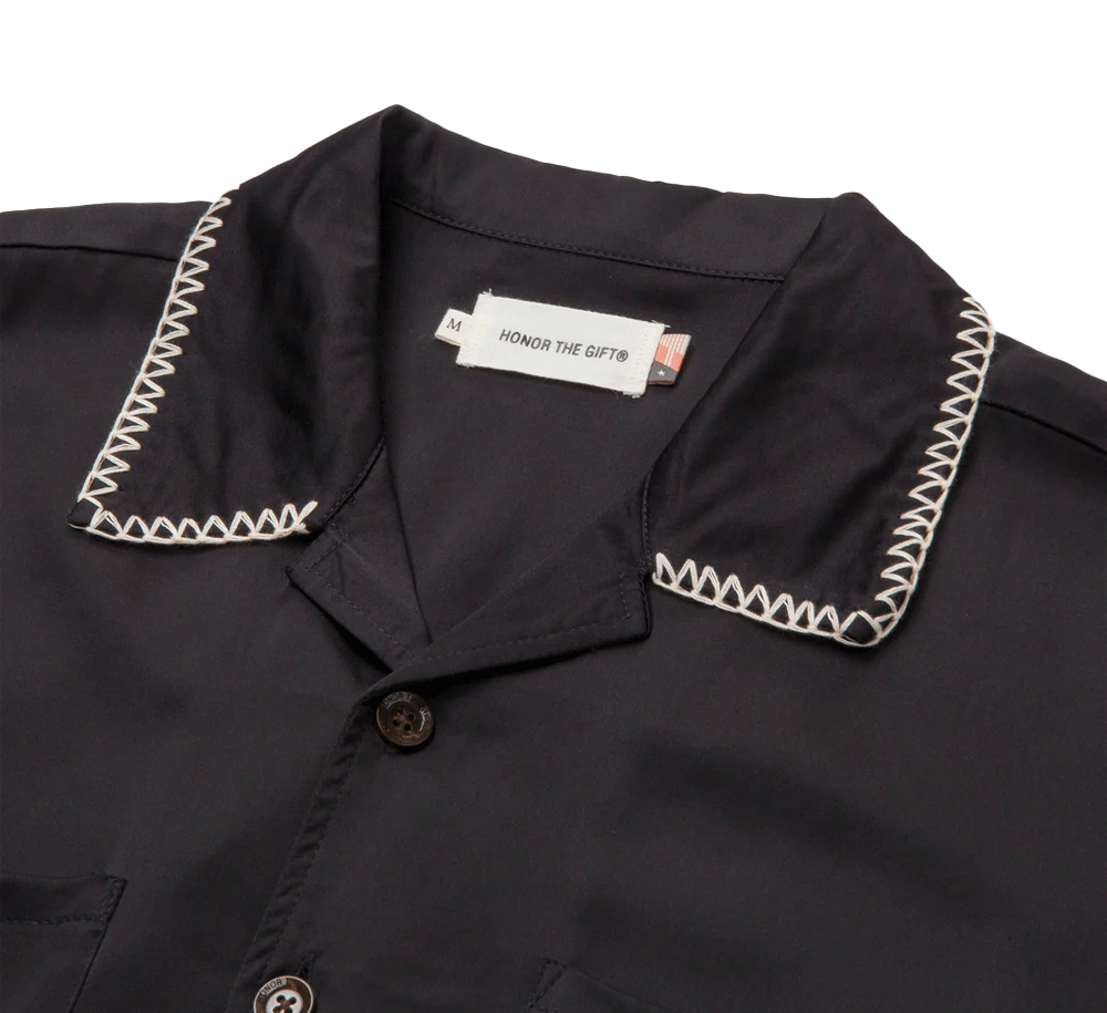Blanket Stitch Woven Shirt for Men & Women | Comfortable Casual Button Down Shirt | Perfect for Office, Date Night & Outdoor Activities