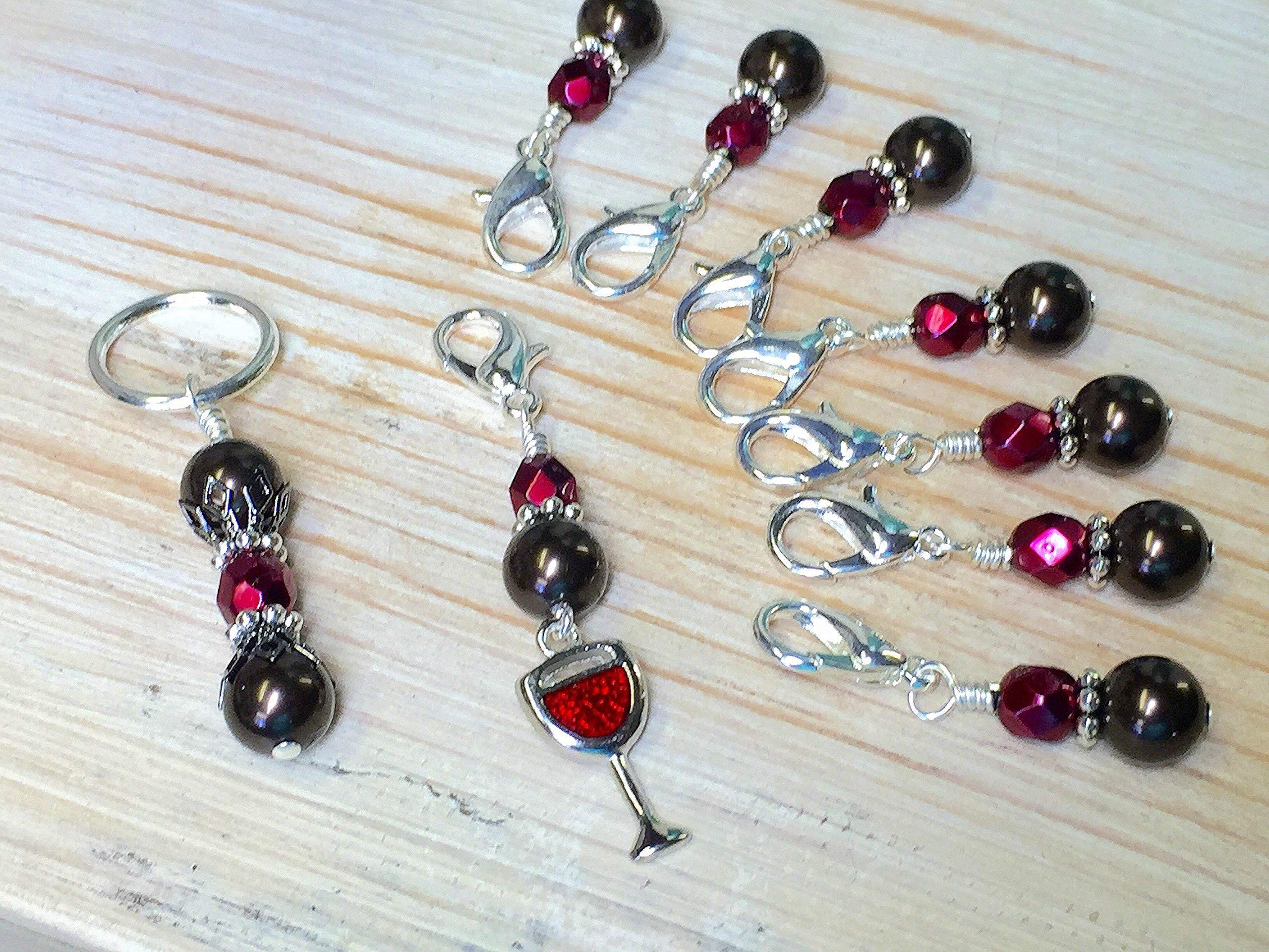 Premium Stitch Markers for Knitting & Crochet - Perfect Gift for Wine Lovers - Essential Tools for Yarn Crafts & DIY Projects