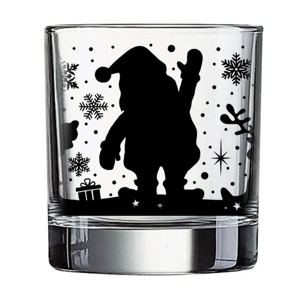 BarConic Christmas Collection Waving Santa Glassware - 10oz Holiday Drinking Glasses for Festive Parties, Gifts & Home Decor
