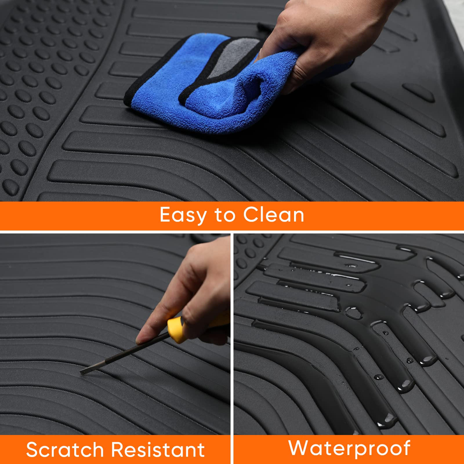 Premium All-Weather Floor Mats & Cargo Liner for 2018-2024 Chevy Traverse (7-Seater) - Heavy Duty Custom Fit Accessories for Bucket Seats - Perfect for Road Trips, Family Vacations & Daily Commute