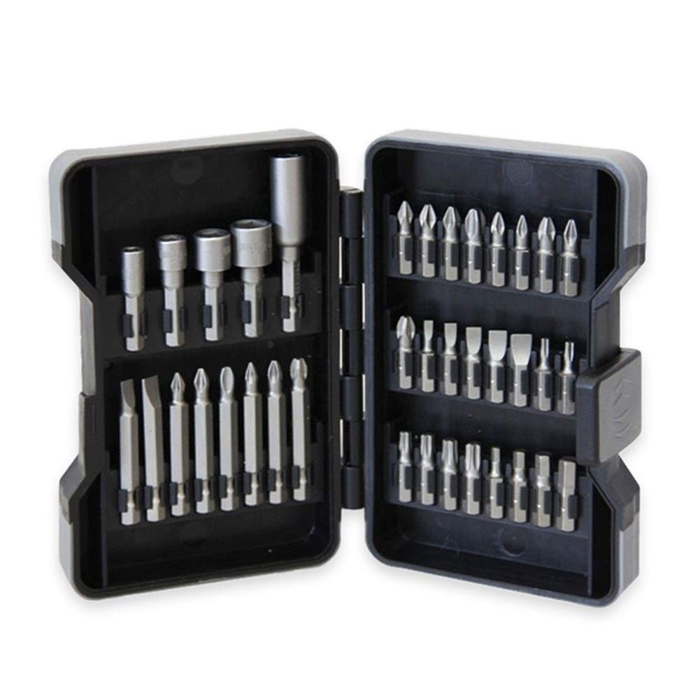 XMEIFEITS 37-Piece Universal Screwdriver Bit Set - Precision Torx, Slotted, Hex Nut Driver Bits for Electrical & Hand Tools - Ideal for DIY, Home Repair, and Professional Use