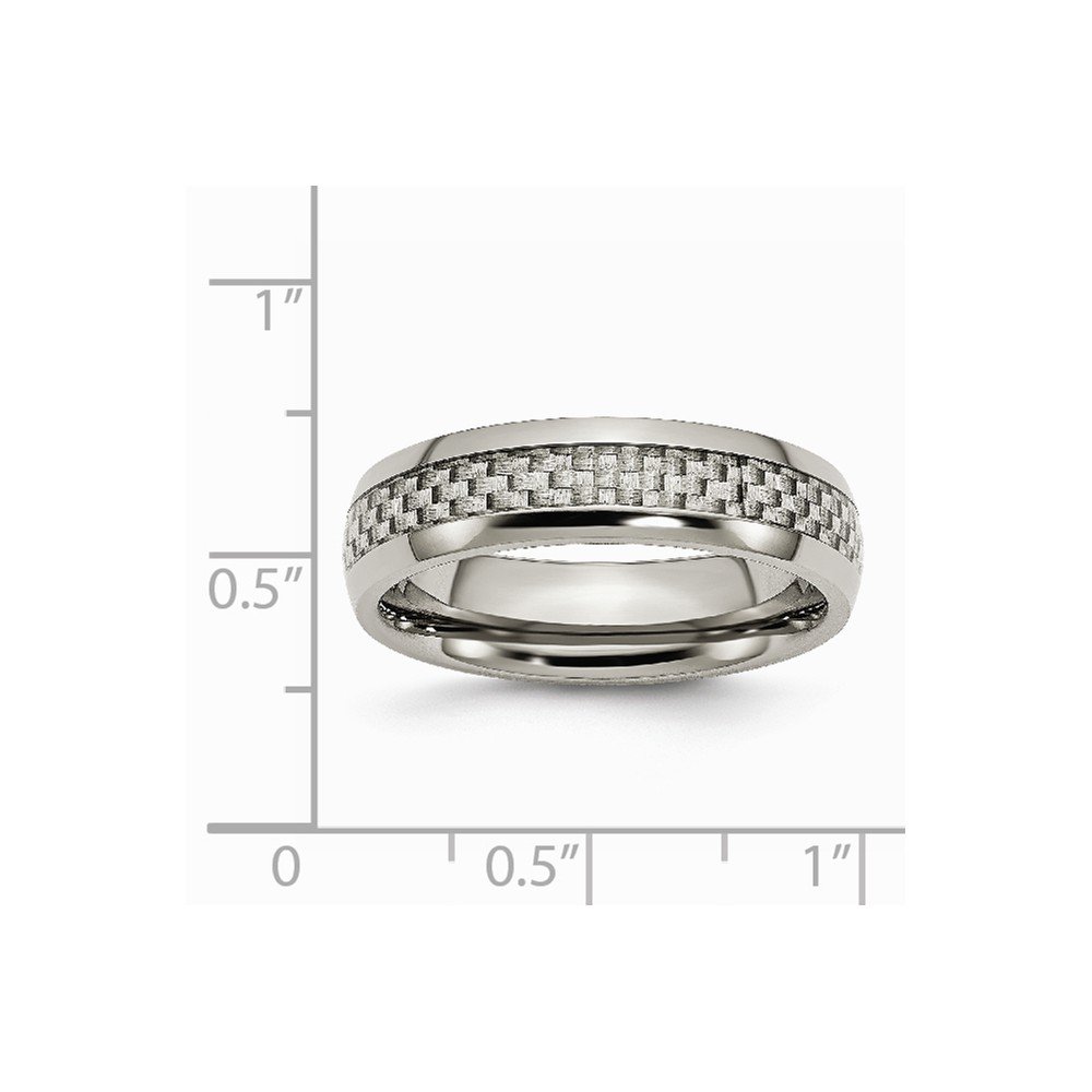 Solid Titanium Grey Carbon Fiber-Inlay 6mm Wedding Band Ring for Men - Durable & Lightweight Titanium Ring for Grooms, Engagement, Anniversary Gifts - Perfect for Everyday Wear & Special Occasions