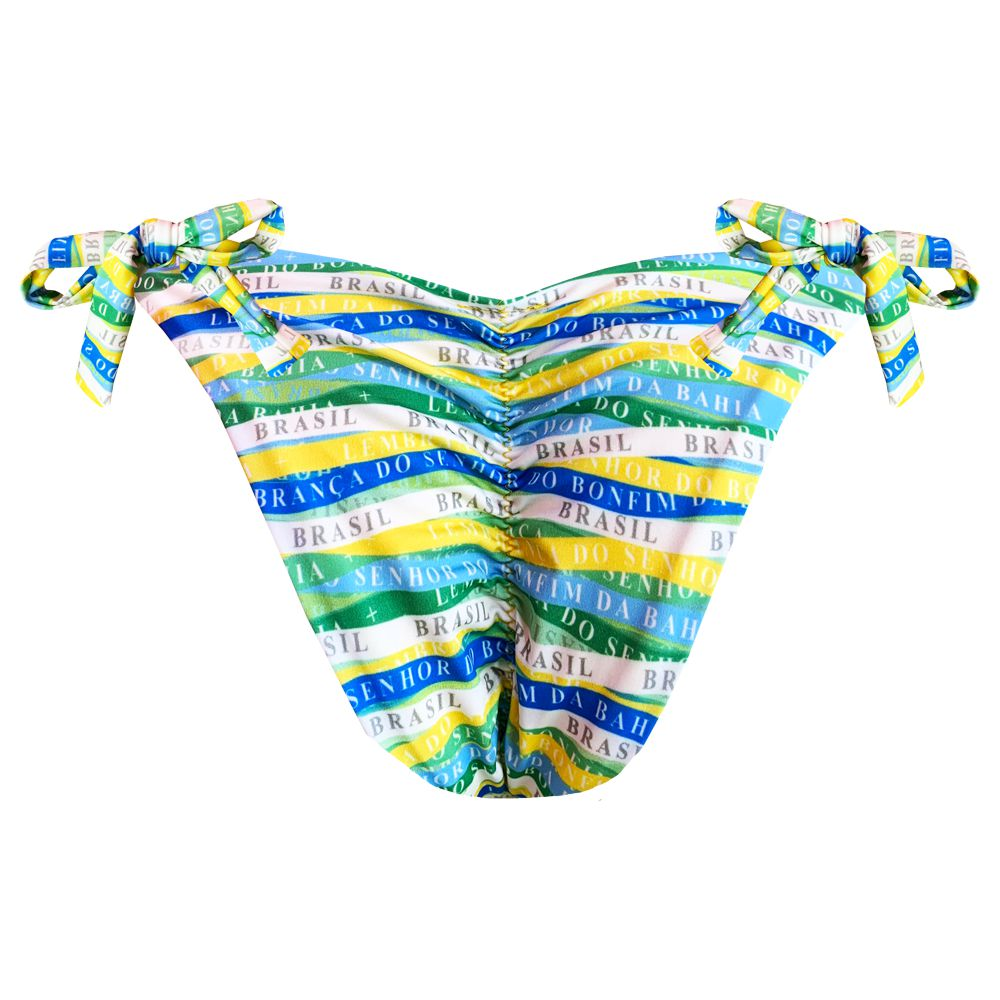 Brazilian Tie Side Scrunch Bikini Bottom - Colorful Print Swimwear for Women | Beach, Pool & Summer Vacation Outfits