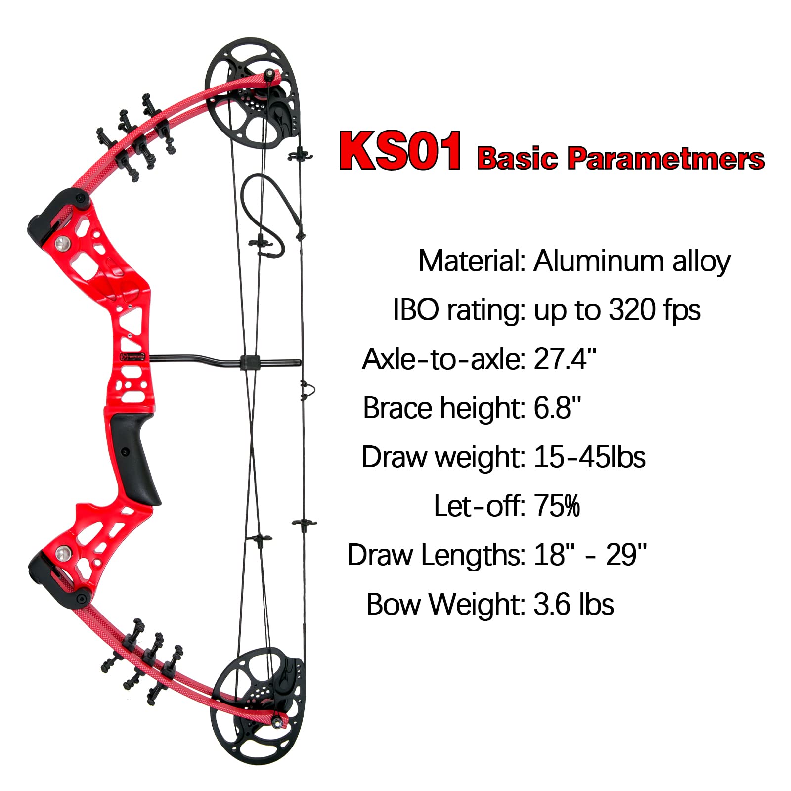 Youth Compound Bow Set 15-45 Lbs for Teens & Beginners - Archery Hunting Equipment with 5 Pin Sight, 260fps Max Speed, Adjustable Right Hand Bow - Perfect for Target Practice, Hunting & Outdoor Sports