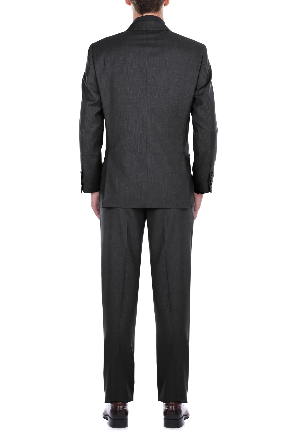 Classic 2 Button Charcoal Gray Men's Suit Set - Formal Business Attire for Office, Interviews & Special Occasions