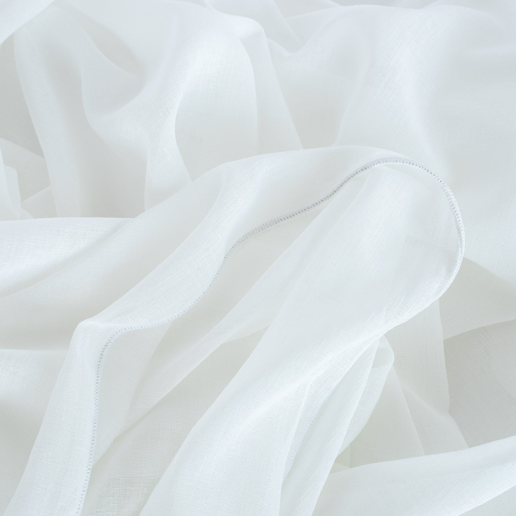 Palermo Double Width Sheer Fabric - Cloud White | Premium Voile Curtain Material for Living Room & Bedroom Windows
