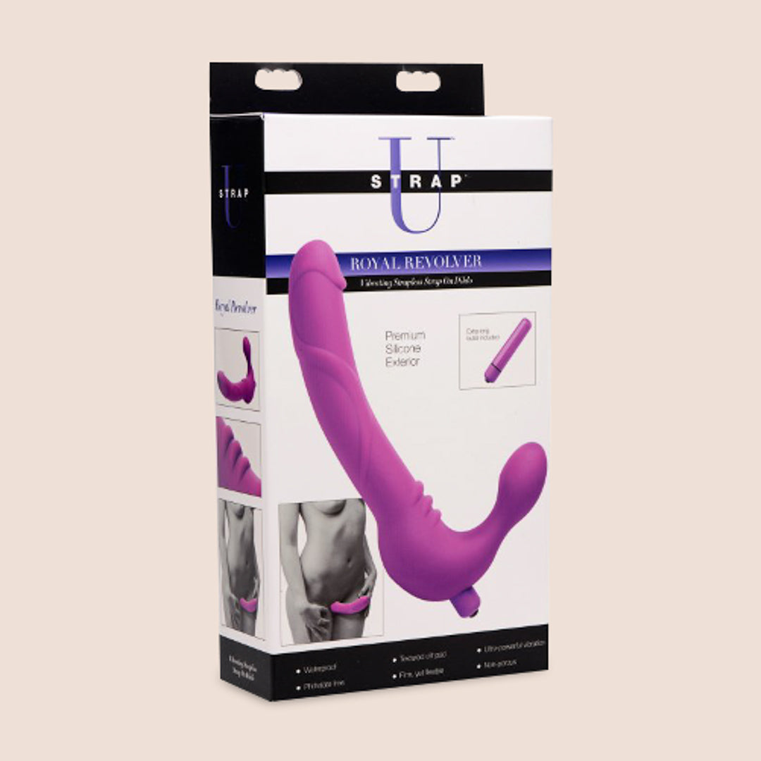 Royal Revolver Vibrating Strapless Strap-On Dildo - Hands-Free Pleasure for Couples & Solo Play - Perfect for BDSM, Roleplay & LGBTQ+ Fun