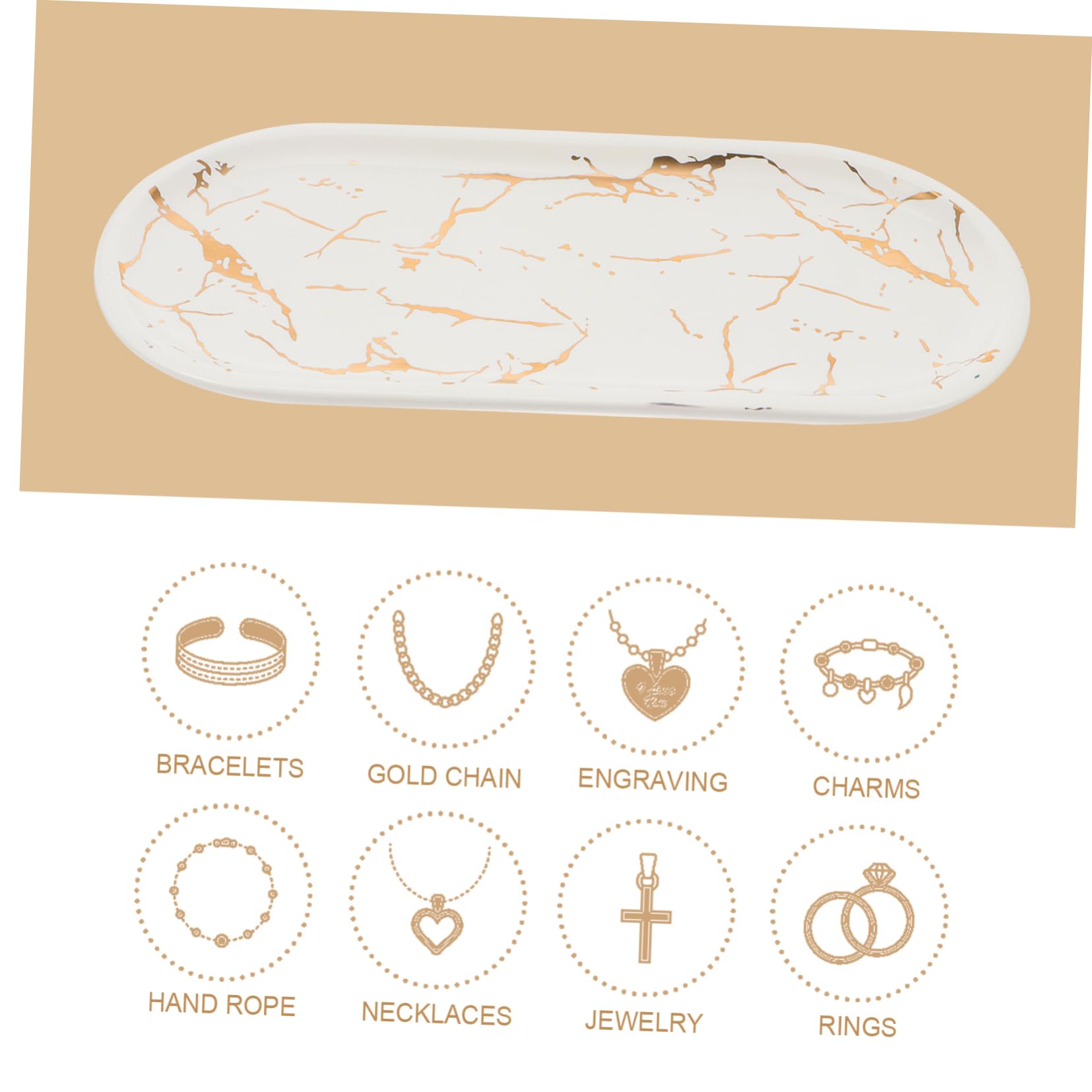 Marble Ceramic Plate for Jewelry & Sushi - Home & Restaurant Use
