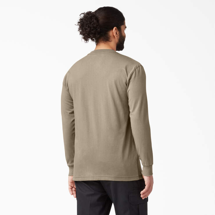 Dickies Men's Heavyweight Long Sleeve Pocket T-Shirt - Relaxed Fit Cotton Work Shirt for Construction, Outdoor & Casual Wear