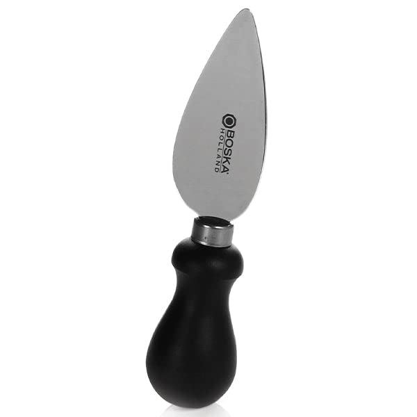 Professional Round-Tip Serrated Cheese Knife - Stainless Steel Blade with Ergonomic Handle - Perfect for Charcuterie Boards, Semi-Hard Cheeses (Cheddar, Gouda, Swiss) & Mozzarella - Ideal for Dinner Parties, Wine Tastings & Gourmet Cheese Platters