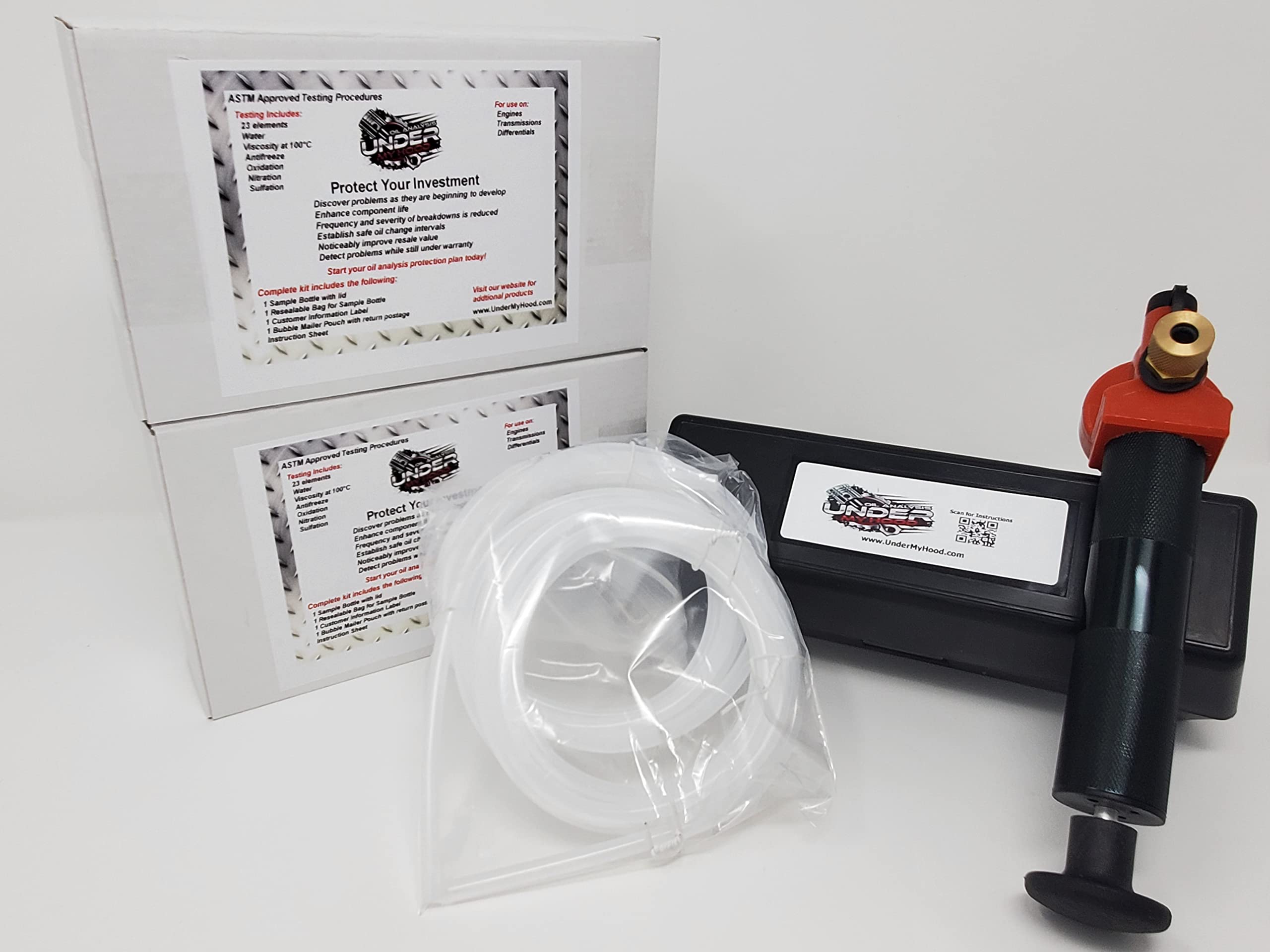 Oil Analysis Starter Kit - Complete Test Kit with Tubes & Sample Pump for Engine, Hydraulic & Industrial Fluid Testing