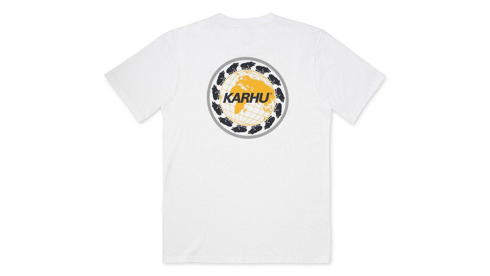 KARHU Worldwide T-Shirt - White & India Ink | Stylish Unisex Graphic Tee for Casual Wear & Street Fashion