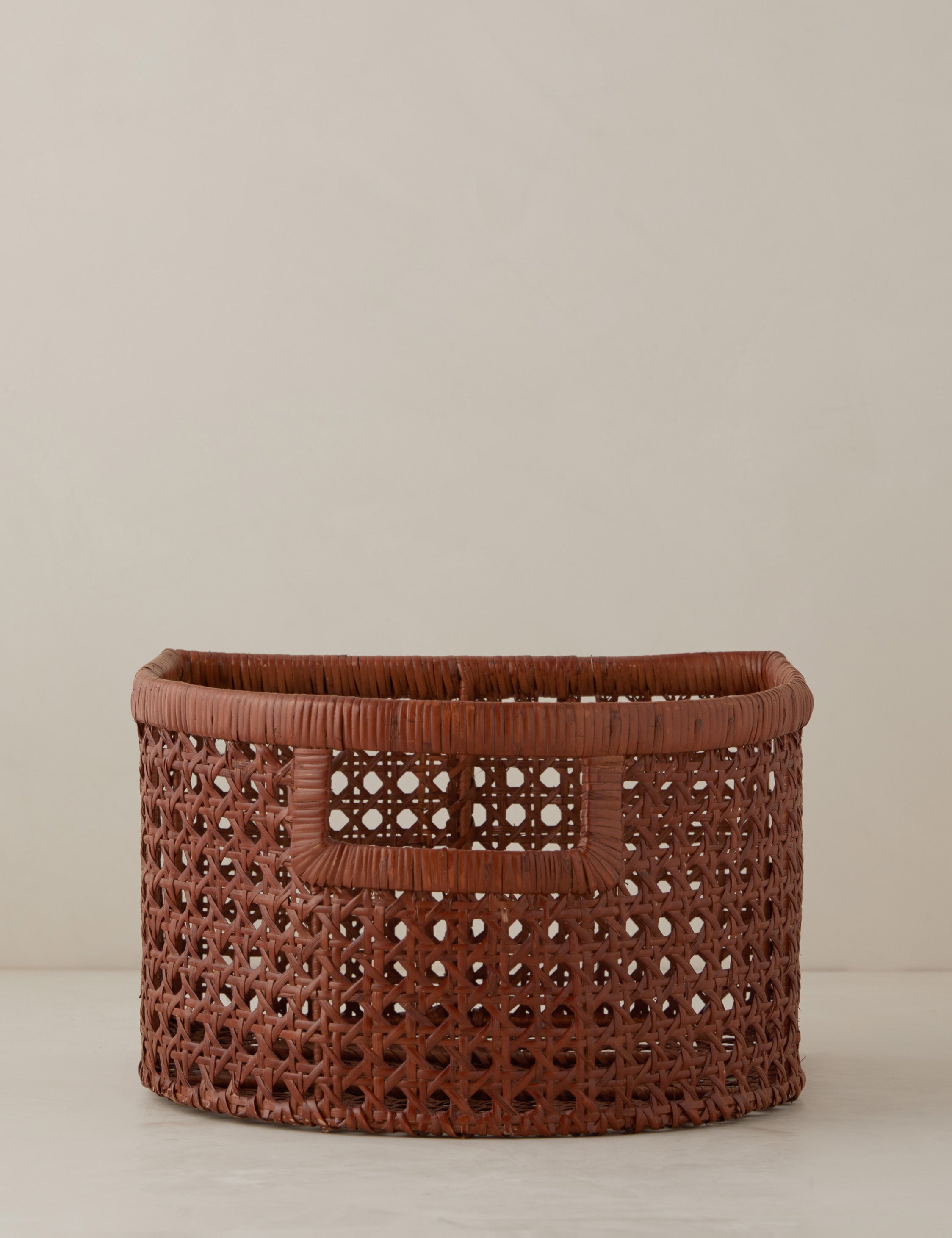Sarah Sherman Samuel Handwoven Natural Cane Basket - Boho Home Decor, Storage Organizer for Living Room, Bedroom, or Office