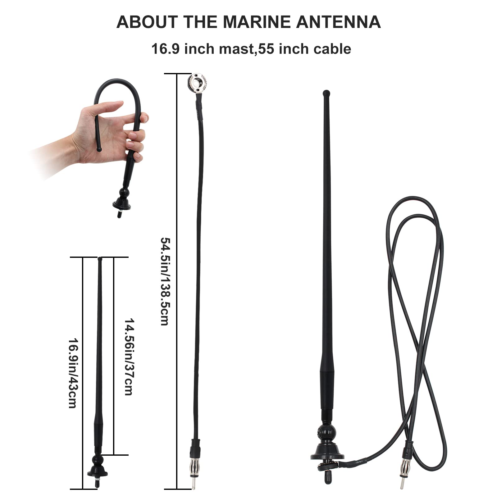 Herdio Marine Bluetooth Radio System with AM/FM Stereo Receiver, 4