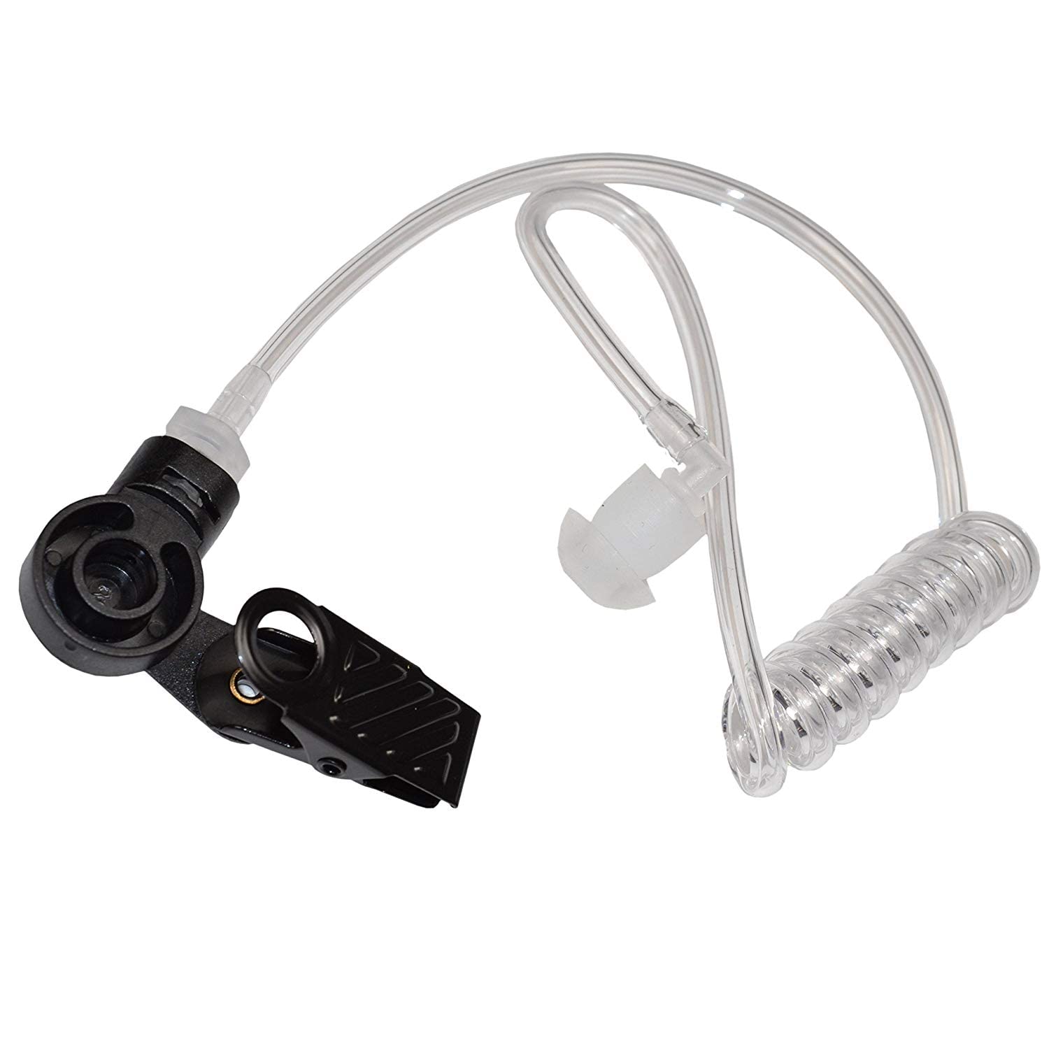 HQRP 4-Pack Acoustic Tube Earpiece Headset with PTT Mic - Compatible with Vertex Standard FT-10R, FT-40R, FT-50R, FT-60R & Sun Meter Radios - Secure & Clear Communication for Security, Construction & Event Staff
