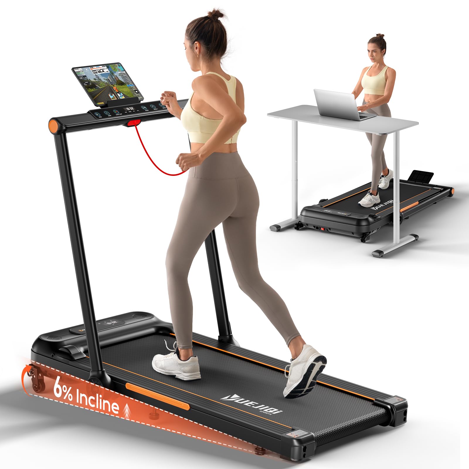 3.0HP Folding Treadmill for Home Use - Portable Running Machine with Incline, 240 Lbs Capacity, 12 Preset Programs, LED Display, Bluetooth Speaker & Cup Holder - Perfect for Small Spaces, Home Gym & Cardio Workouts