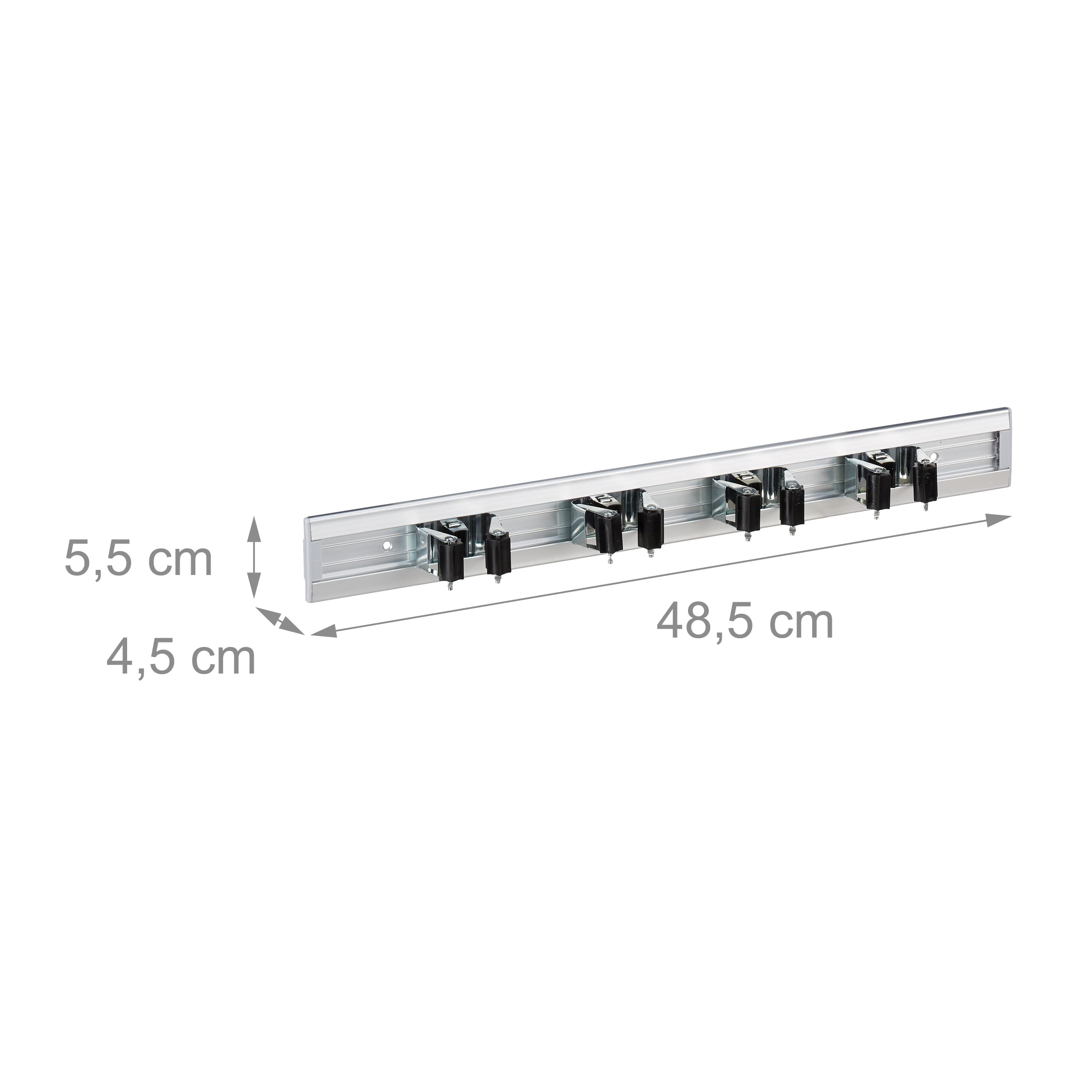Wall Mounted Tool Holder - Heavy Duty Aluminum Bracket for Garden Tools (Silver) - Perfect for Garage, Shed & Outdoor Storage Organization