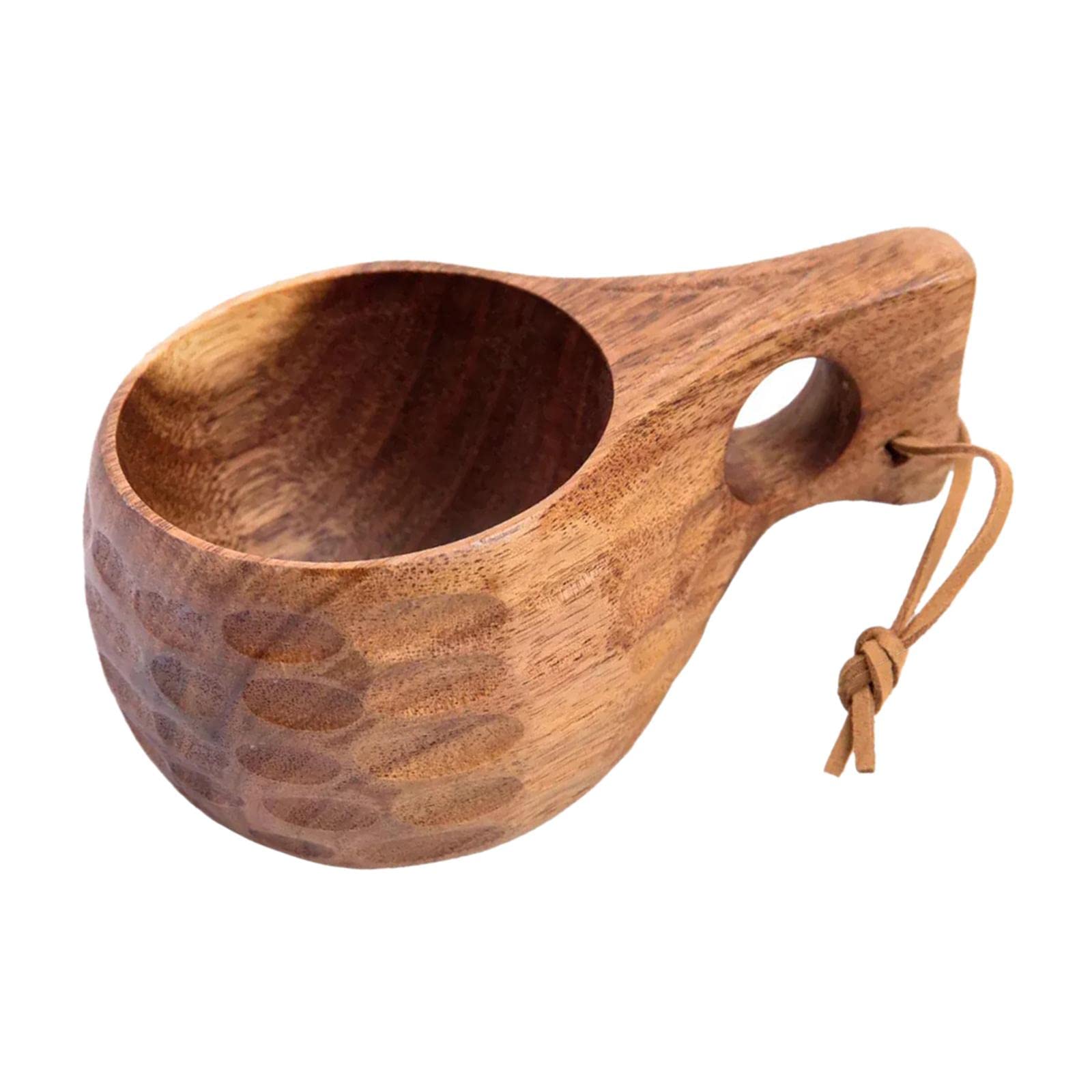 Fenteer Portable Wooden Drinking Cup for Milk, Wine & Beverages - Eco-Friendly Reusable Tableware for Home, Kitchen, Hiking & Camping - Perfect for Indoor & Outdoor Use