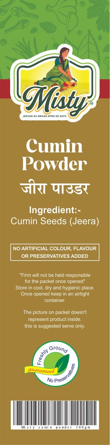 100% Natural Cumin Powder (Jeera Powder) - No Preservatives, No Artificial Colors | Premium Seeraga Samba for Cooking, Seasoning & Indian Cuisine | Aromatic Cumin Seed Powder for Curries, Soups & Baking (100g) | Perfect for Home Chefs & Food Enthusiasts