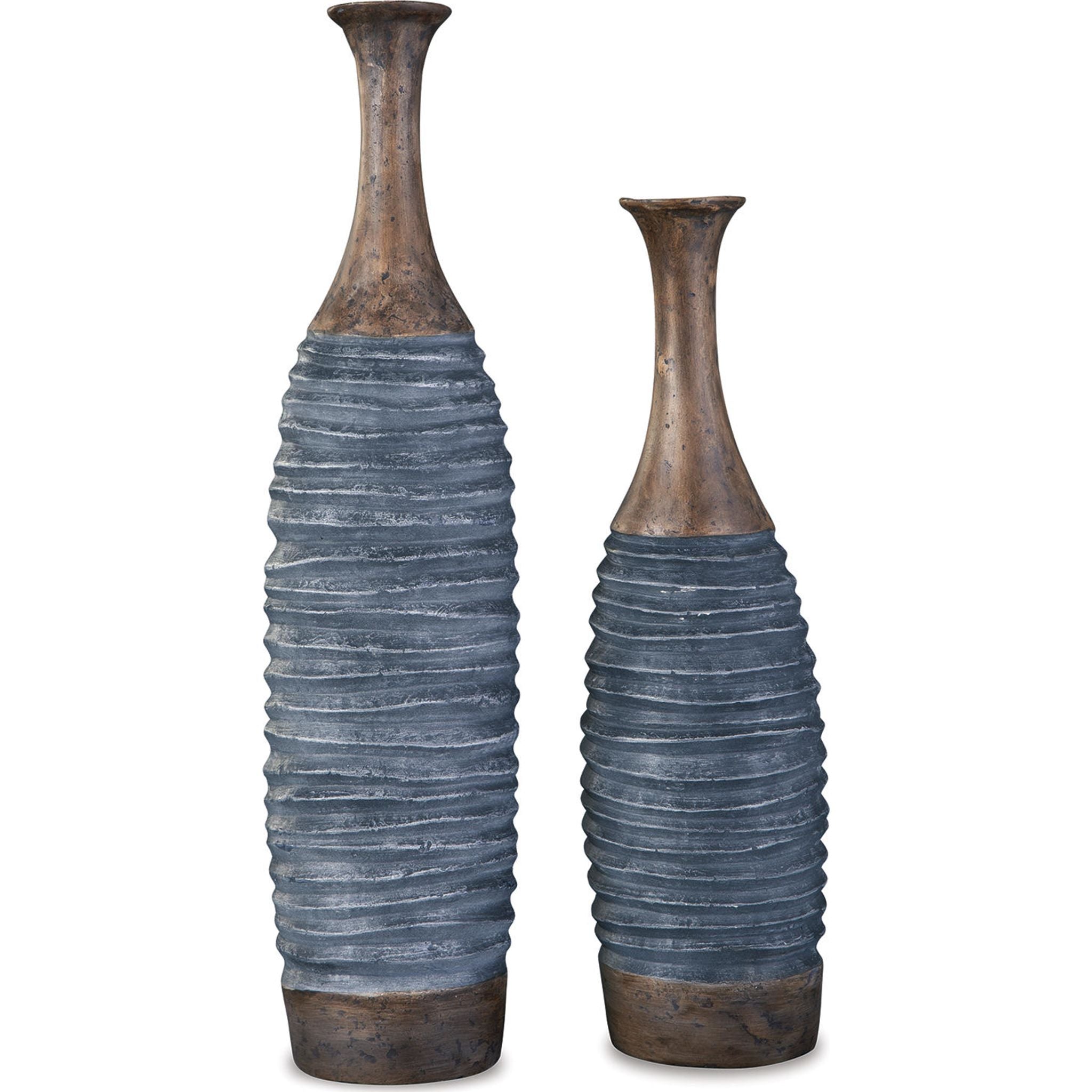 Blayze Modern Ceramic Vase Set of 2 - Elegant Home Decor Flower Vases for Living Room, Dining Table, Wedding Centerpiece & Housewarming Gift