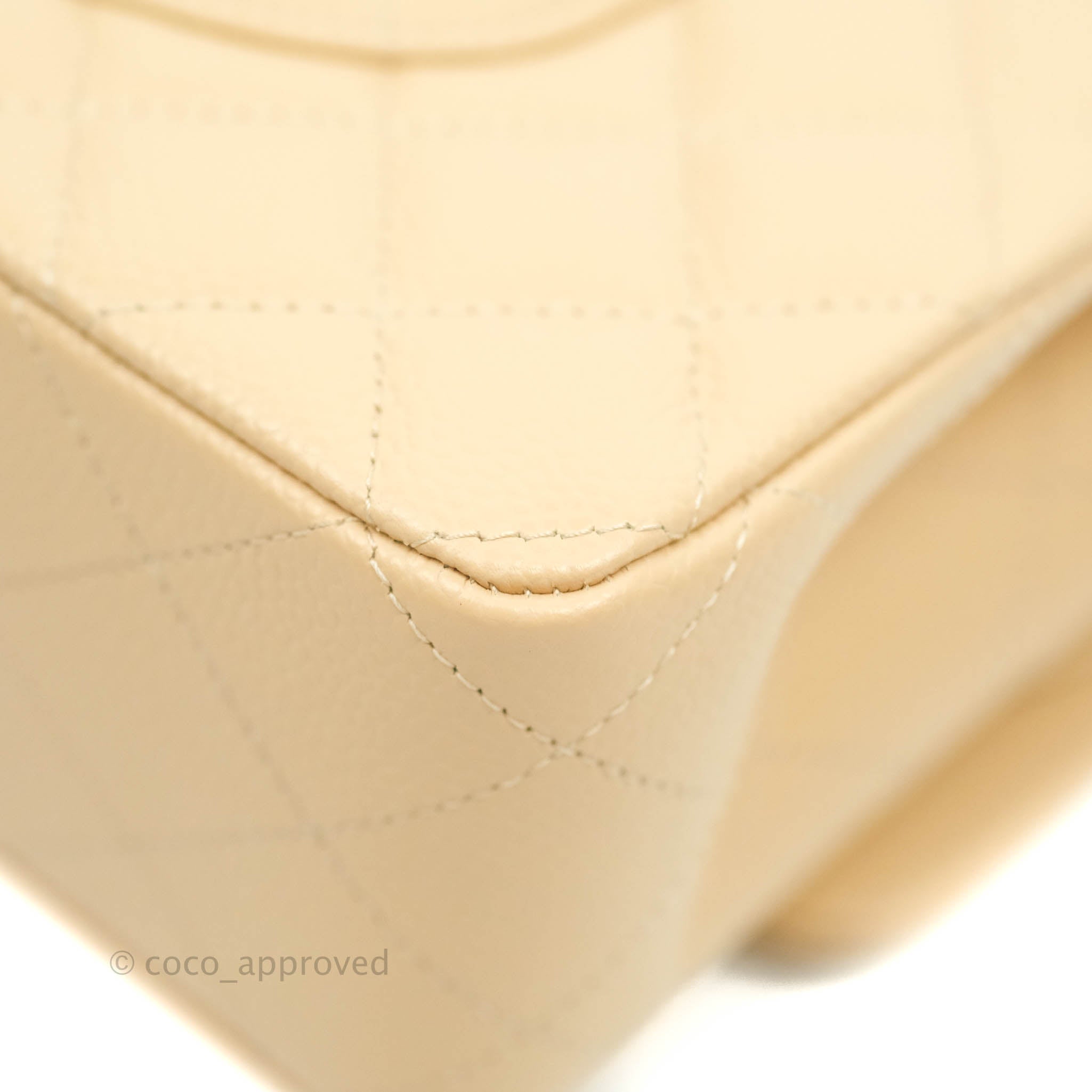 Chanel Classic Medium Double Flap Bag in Beige Caviar Leather with Gold Hardware - Luxury Designer Handbag for Women, Perfect for Work, Evening Events & Special Occasions